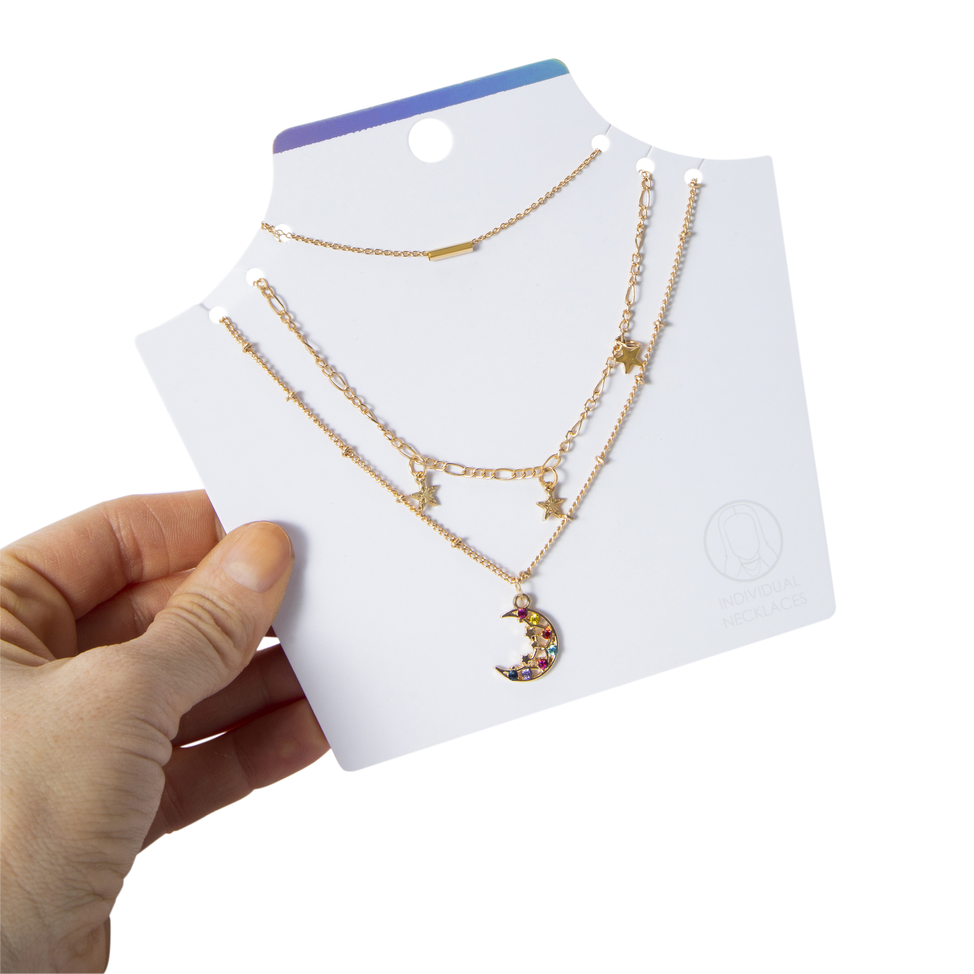 Layered Necklace Set 3-Pack - Stars & Moon