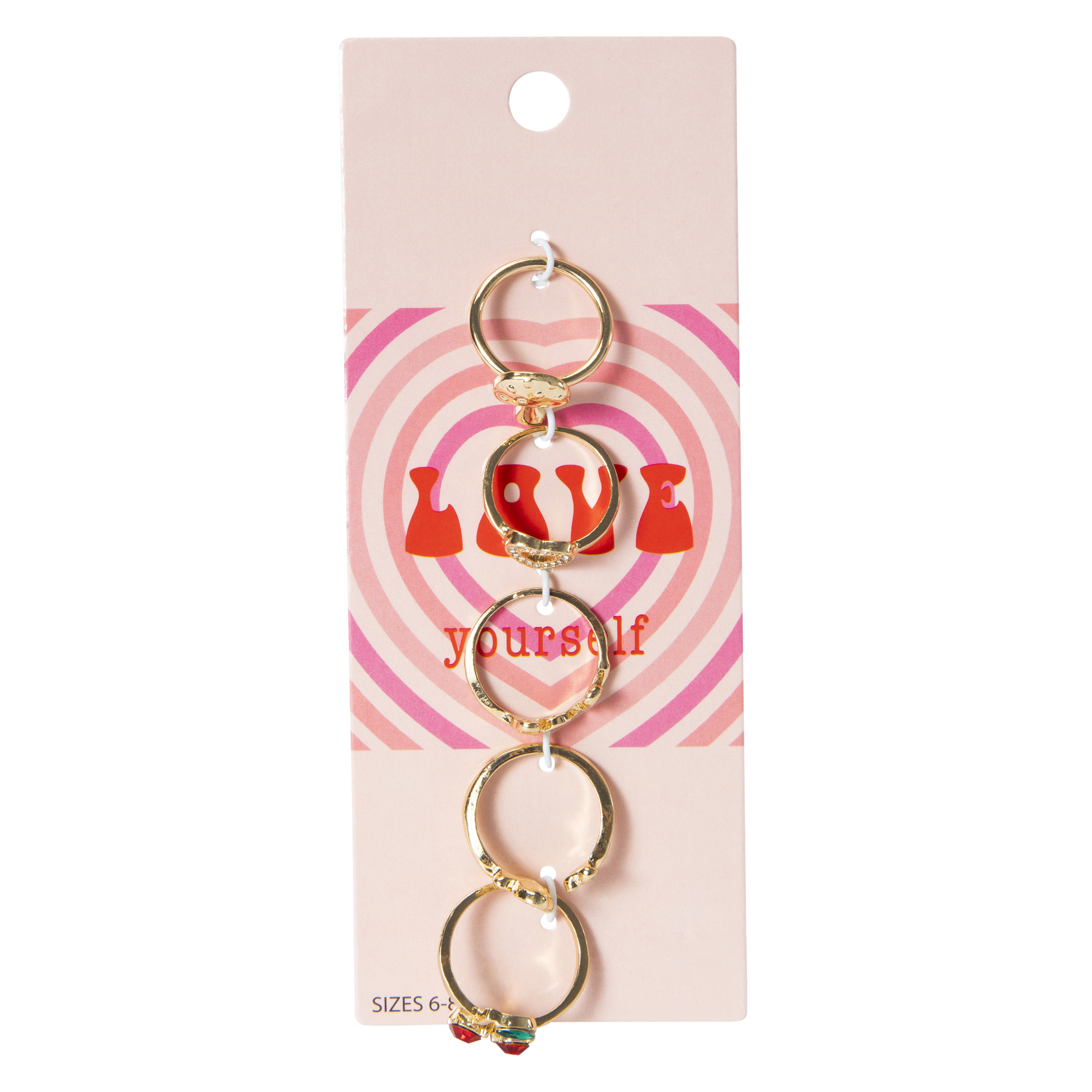 Love Yourself Ring Set 5-Count - 6 To 8