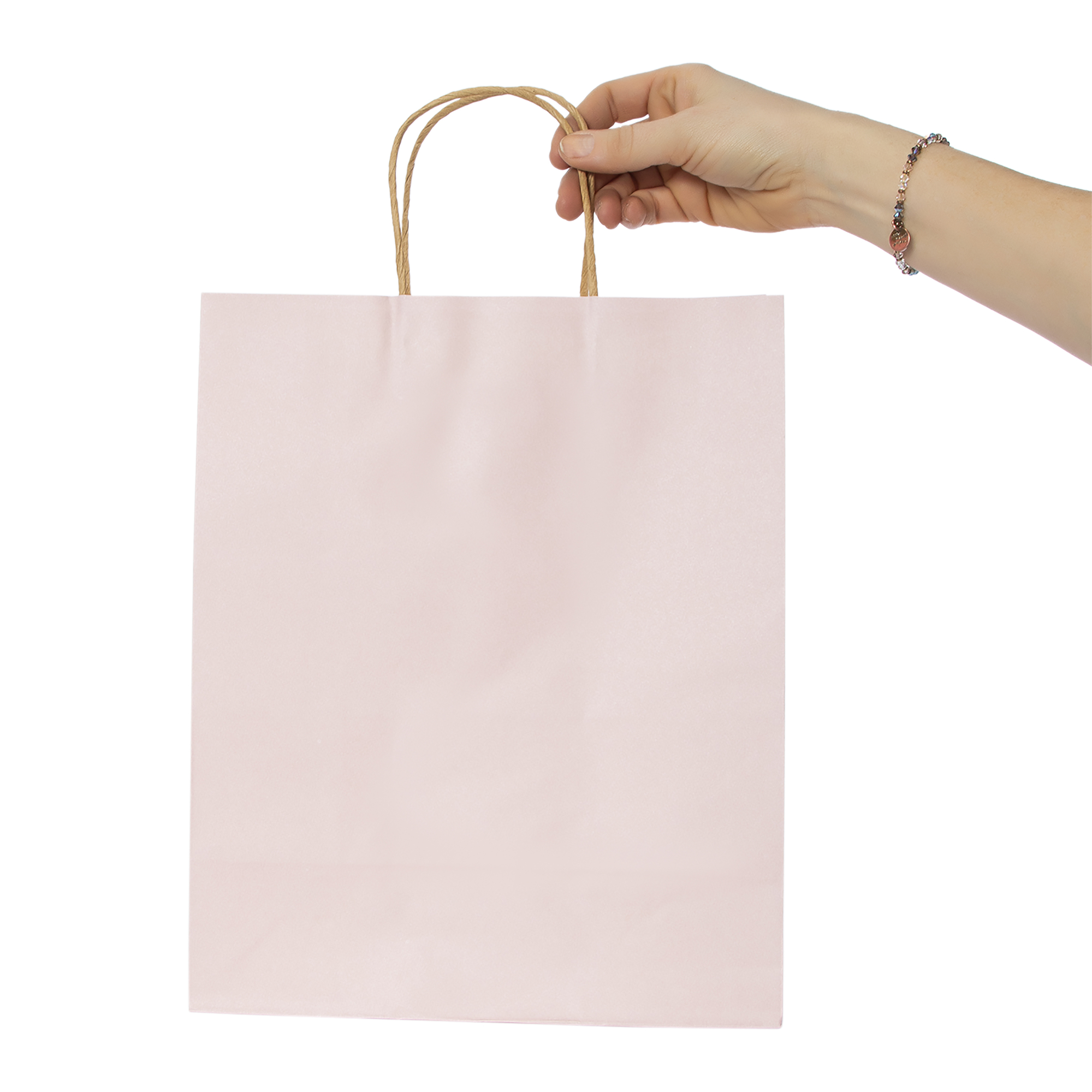 Large Kraft Gift Bags 13in x 10in 5-Count - Pink