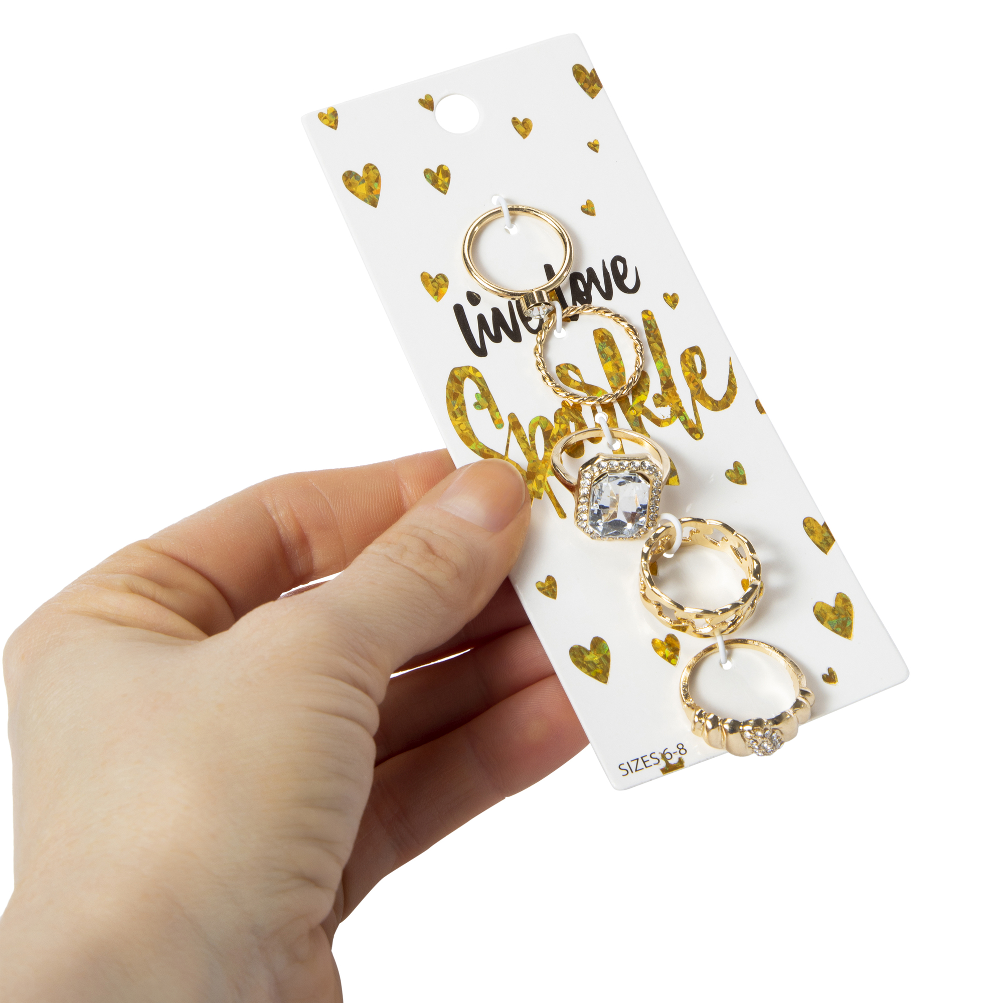 Rhinestone Rings 5-Pack