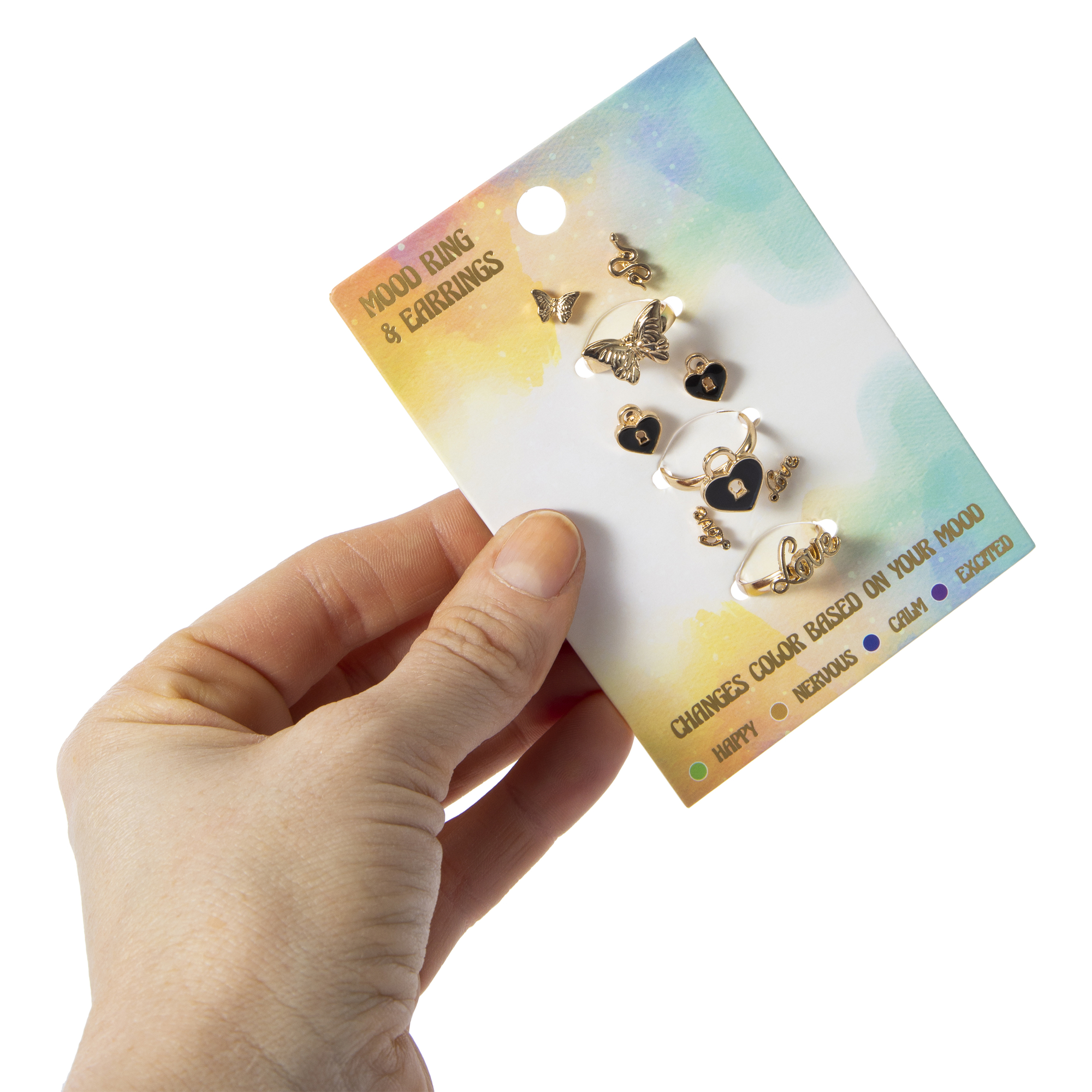 Mood Ring & Earrings Set 6-Count