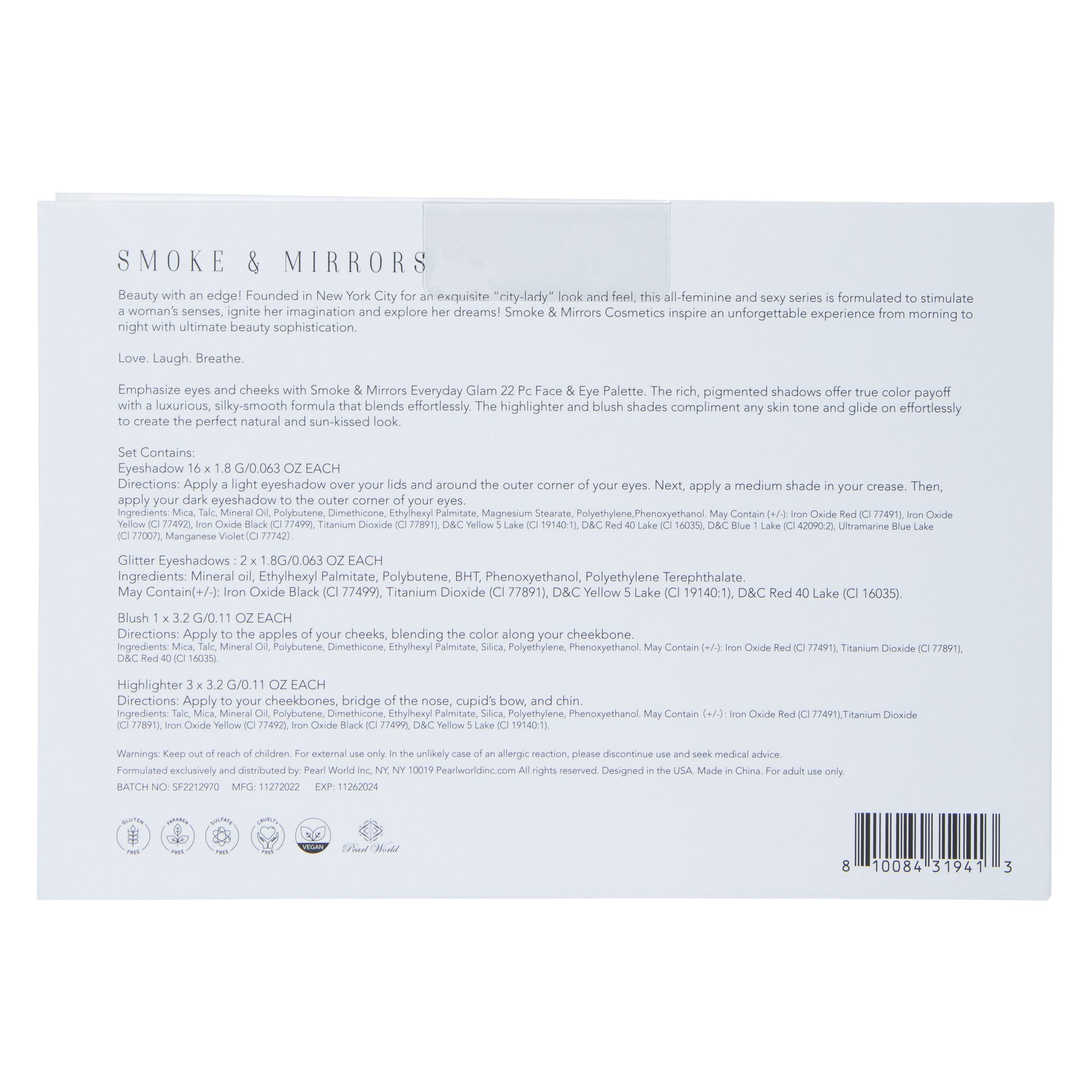 Smoke & Mirrors Everyday Glam Face & Eye Palette 22-Piece