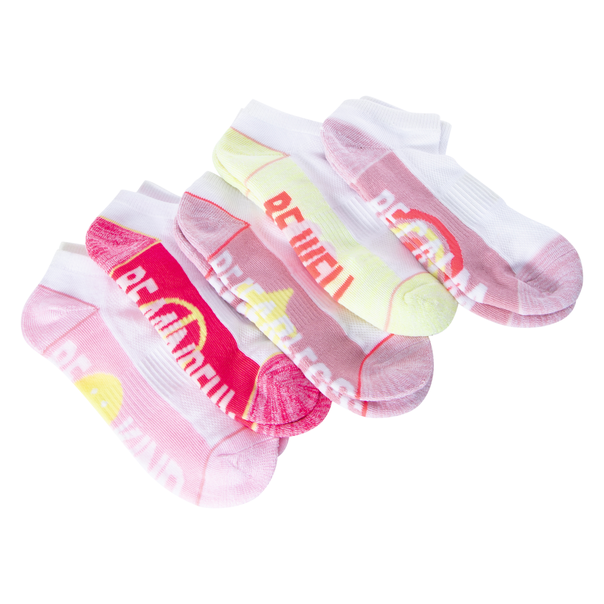 Series-8 Fitness™ Ladies Low-Cut Performance Socks 5-Pack - White & Pastel