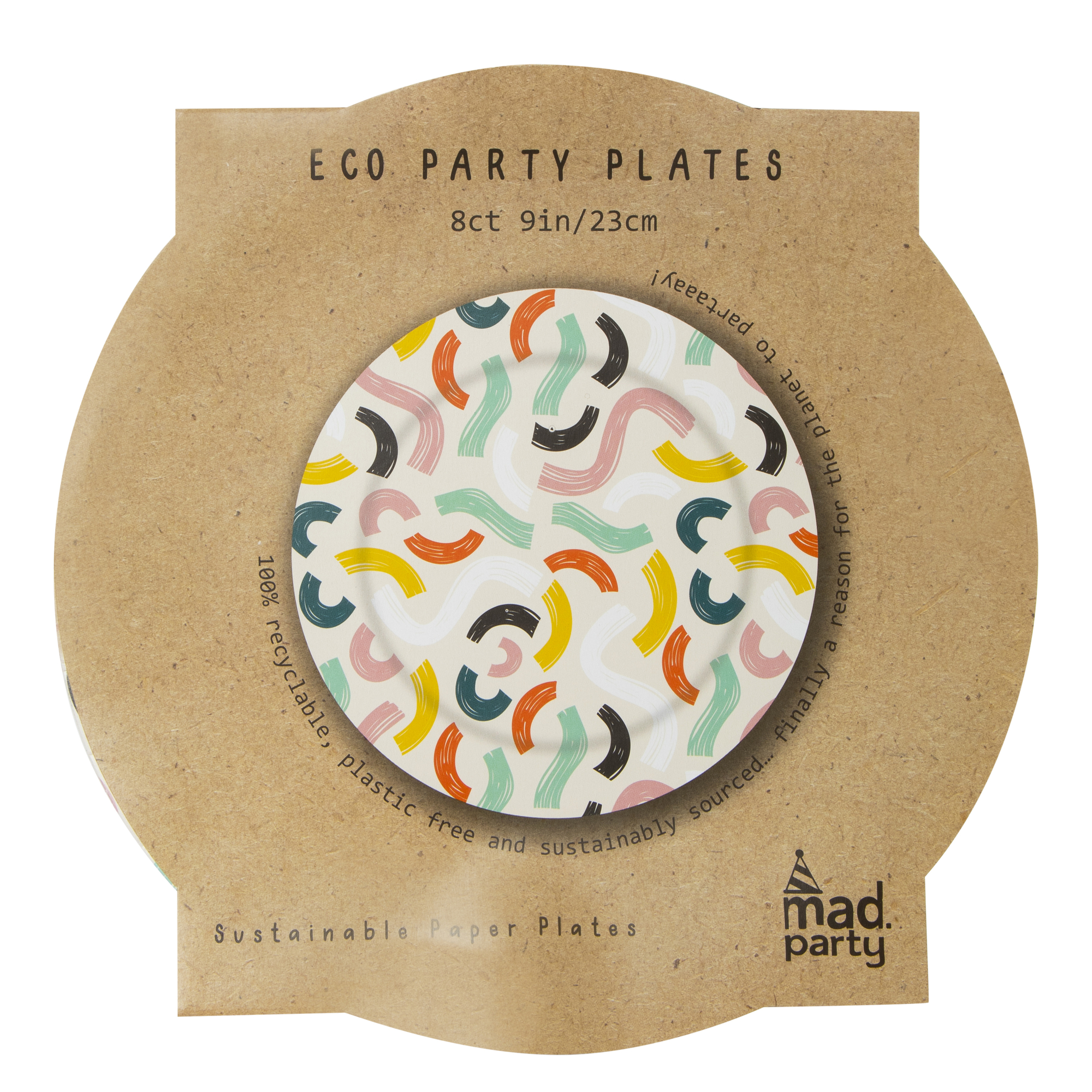 Eco-Friendly Paper Plates 8-Count - Confetti