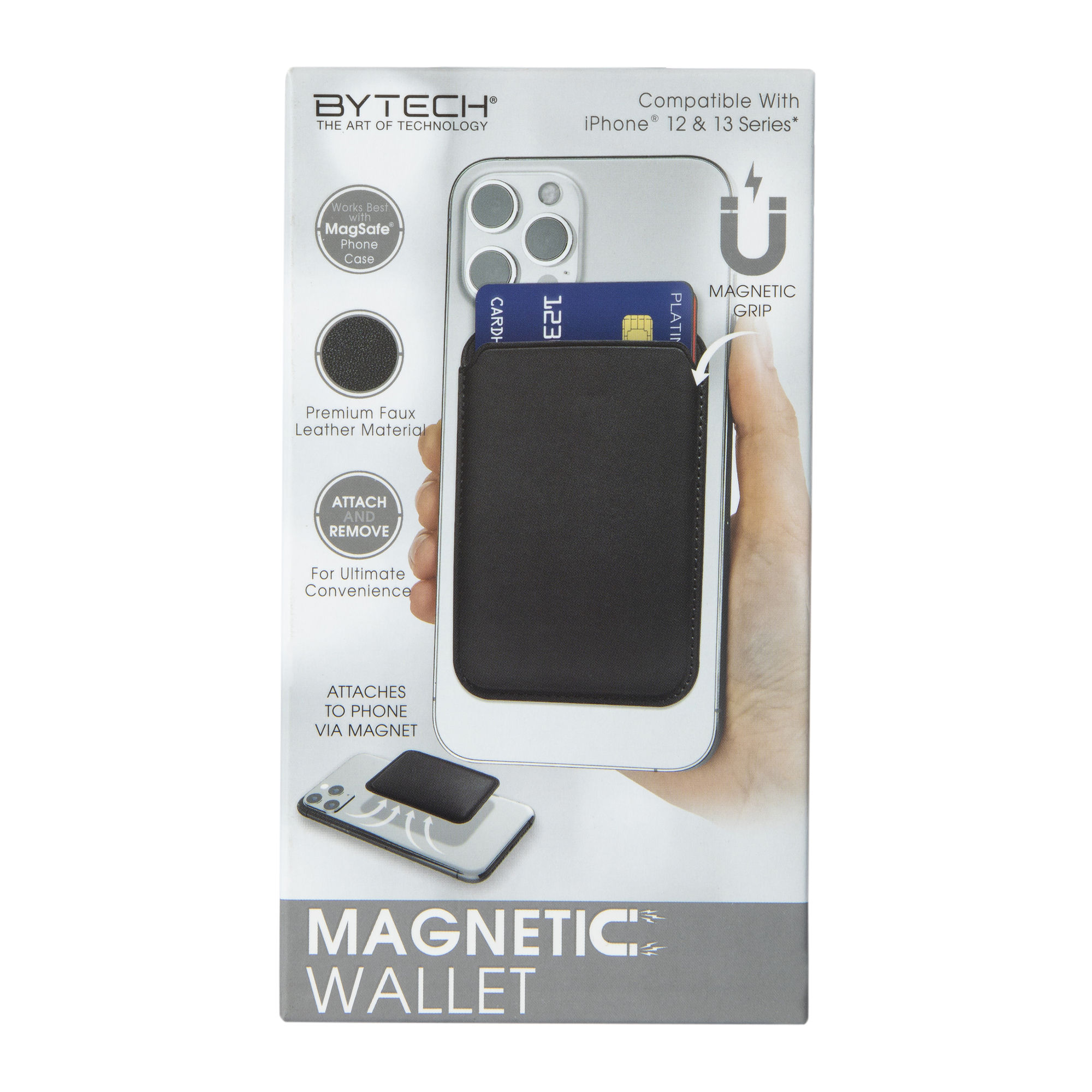 Faux Leather Magnetic Phone Wallet
