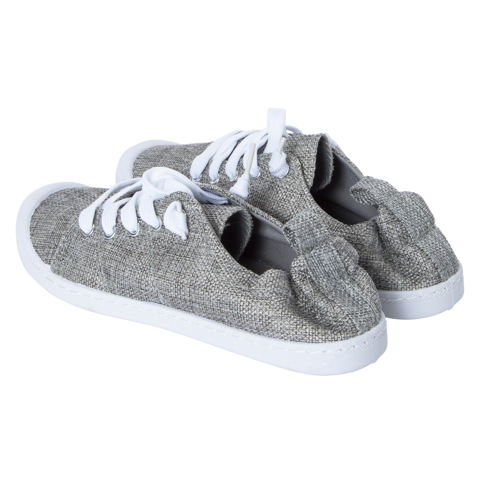 Ladies Gray Scrunch Back Sneakers