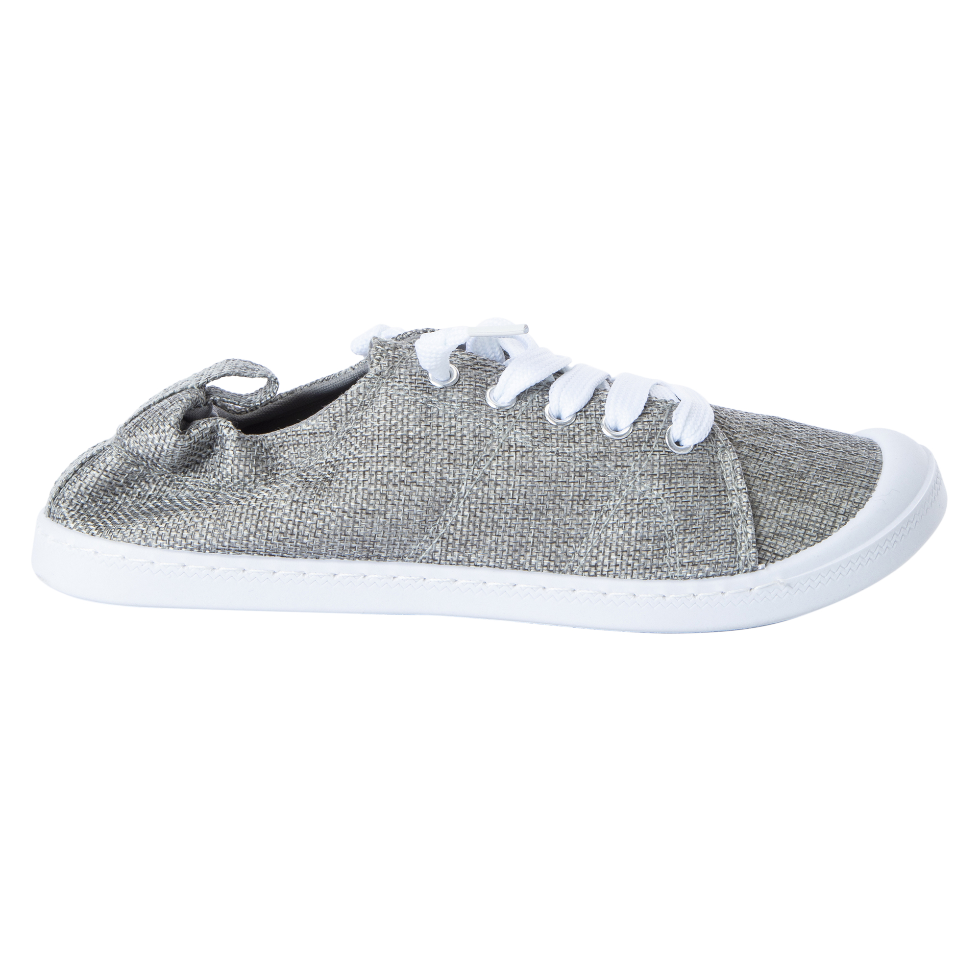 Ladies Gray Scrunch Back Sneakers
