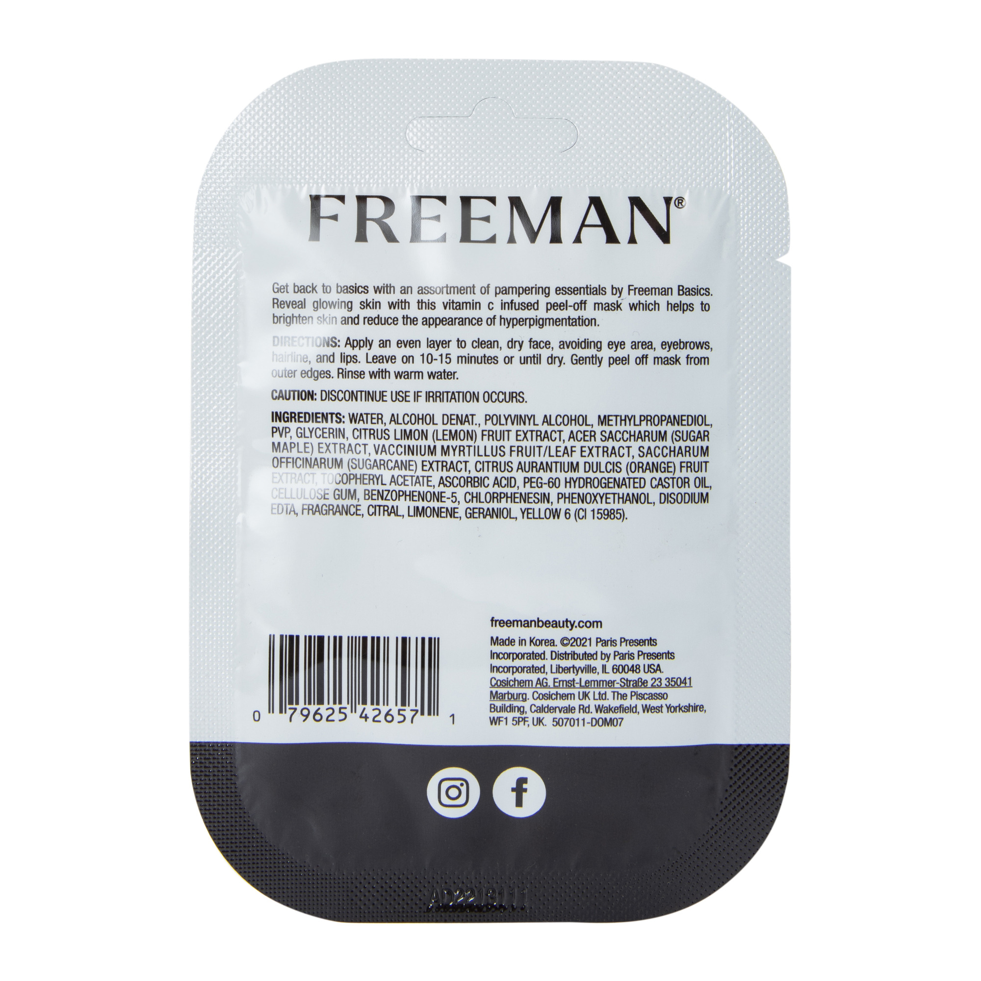 Freeman® Brightening Vitamin C Peel-Off Face Mask 0.33 Fl.oz