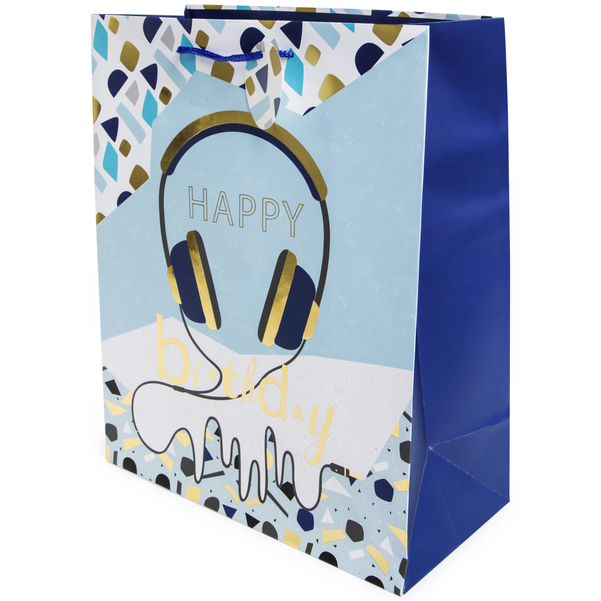 Large Happy Birthday Gift Bag 12.85in x 10.5in- Headphones/Skateboard