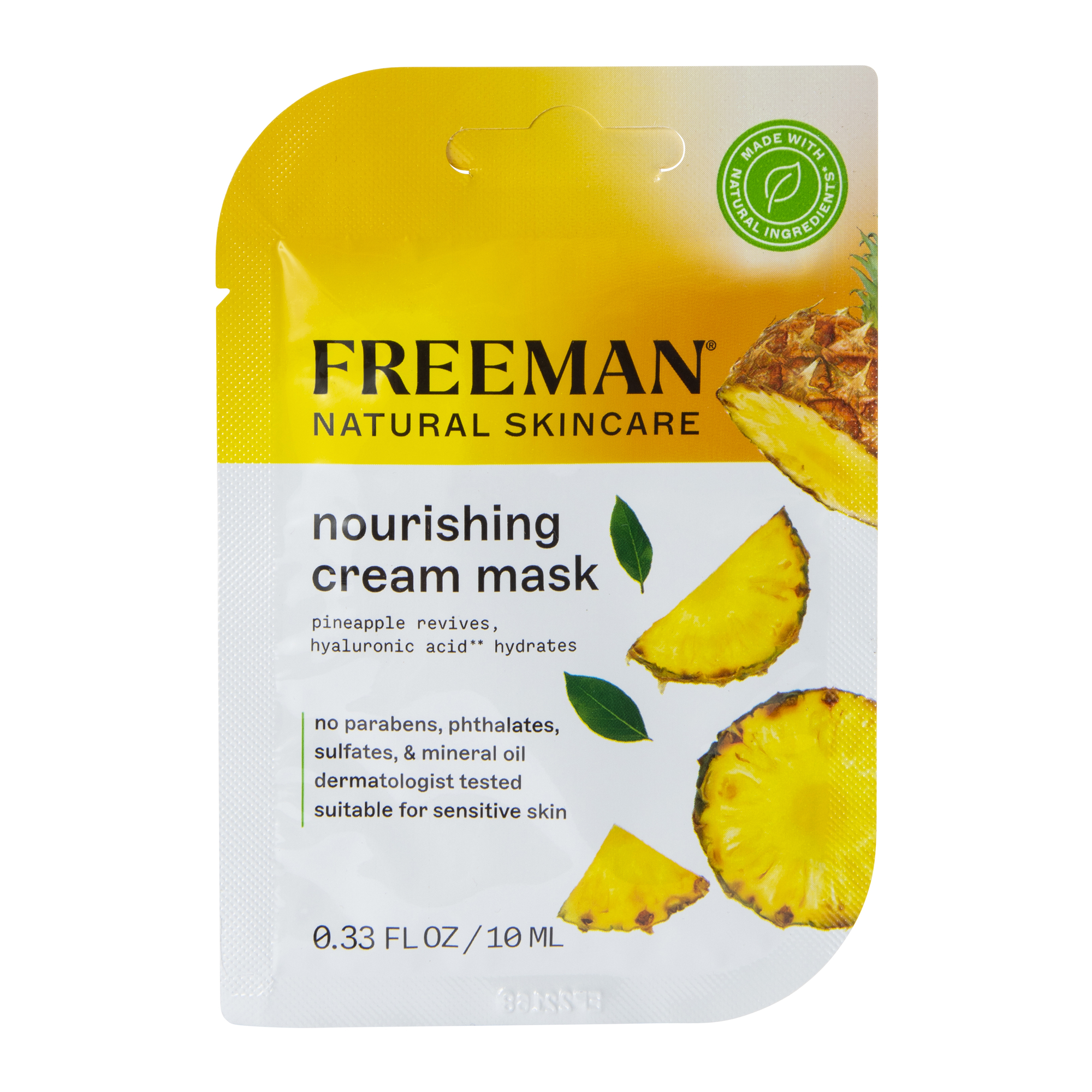 Freeman® Pineapple & Hyaluronic Acid Nourishing Cream Mask 0.33 Fl.oz