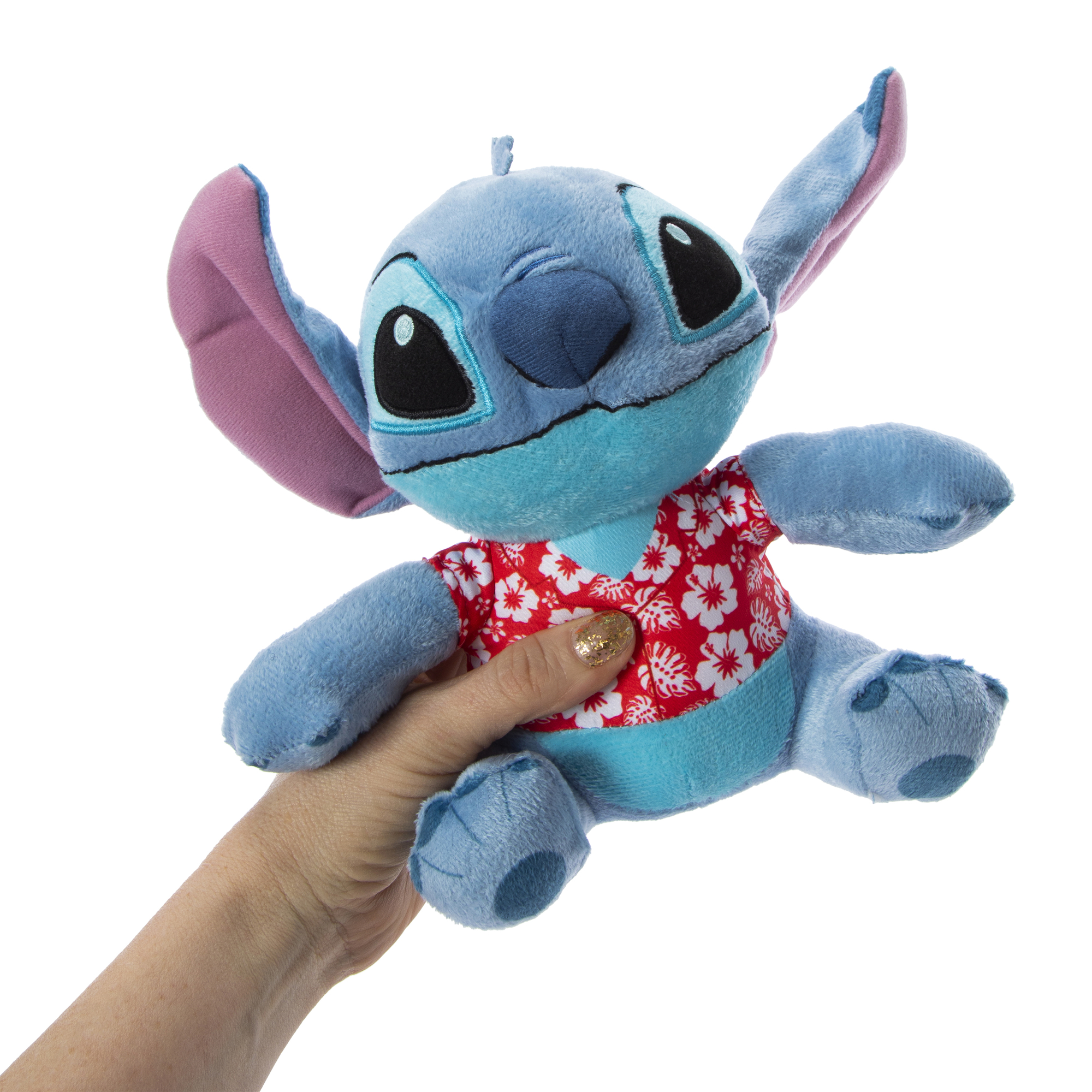 Disney Stitch Stuffed Animal With Hawaiian Shirt 8.6in