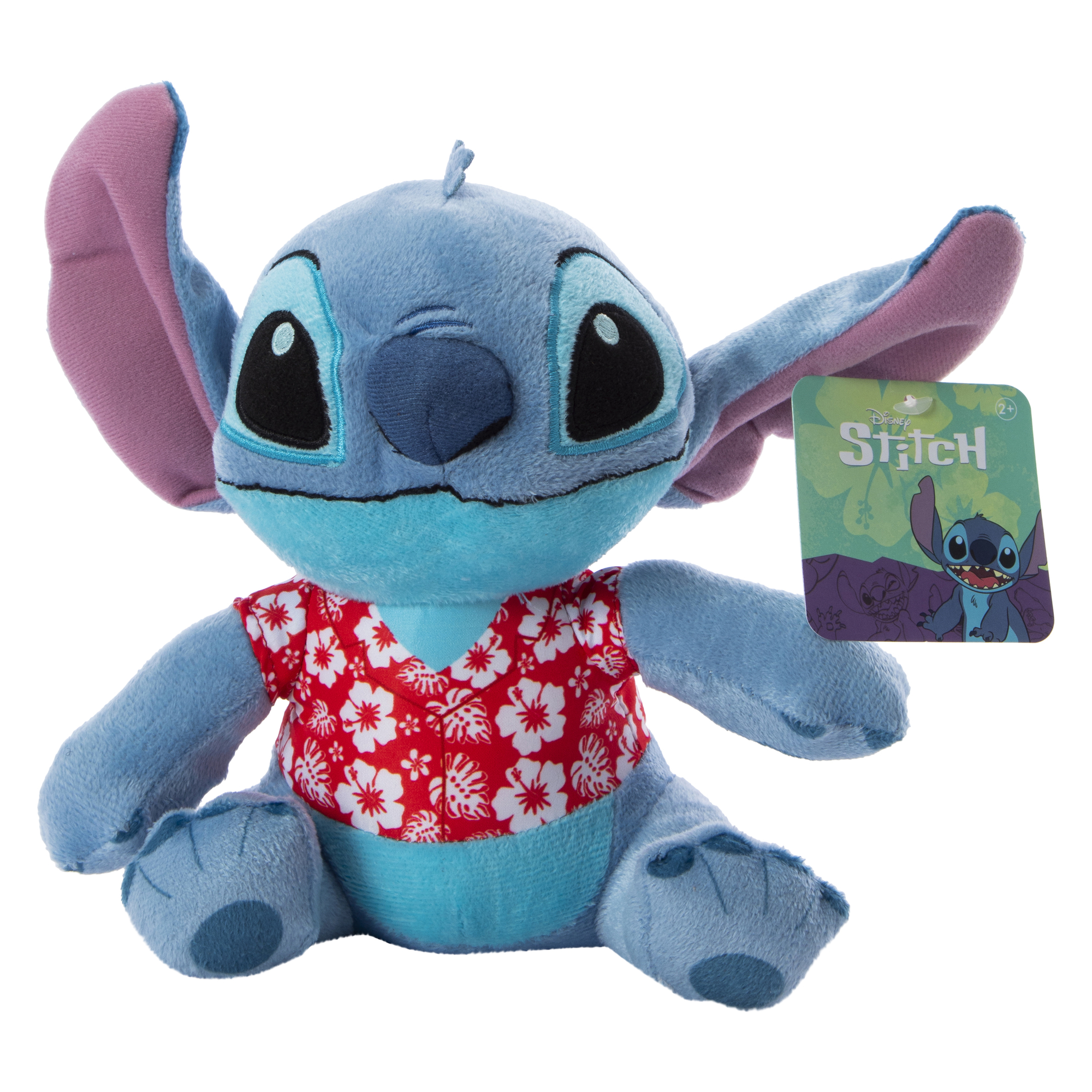 Disney Stitch Stuffed Animal With Hawaiian Shirt 8.6in
