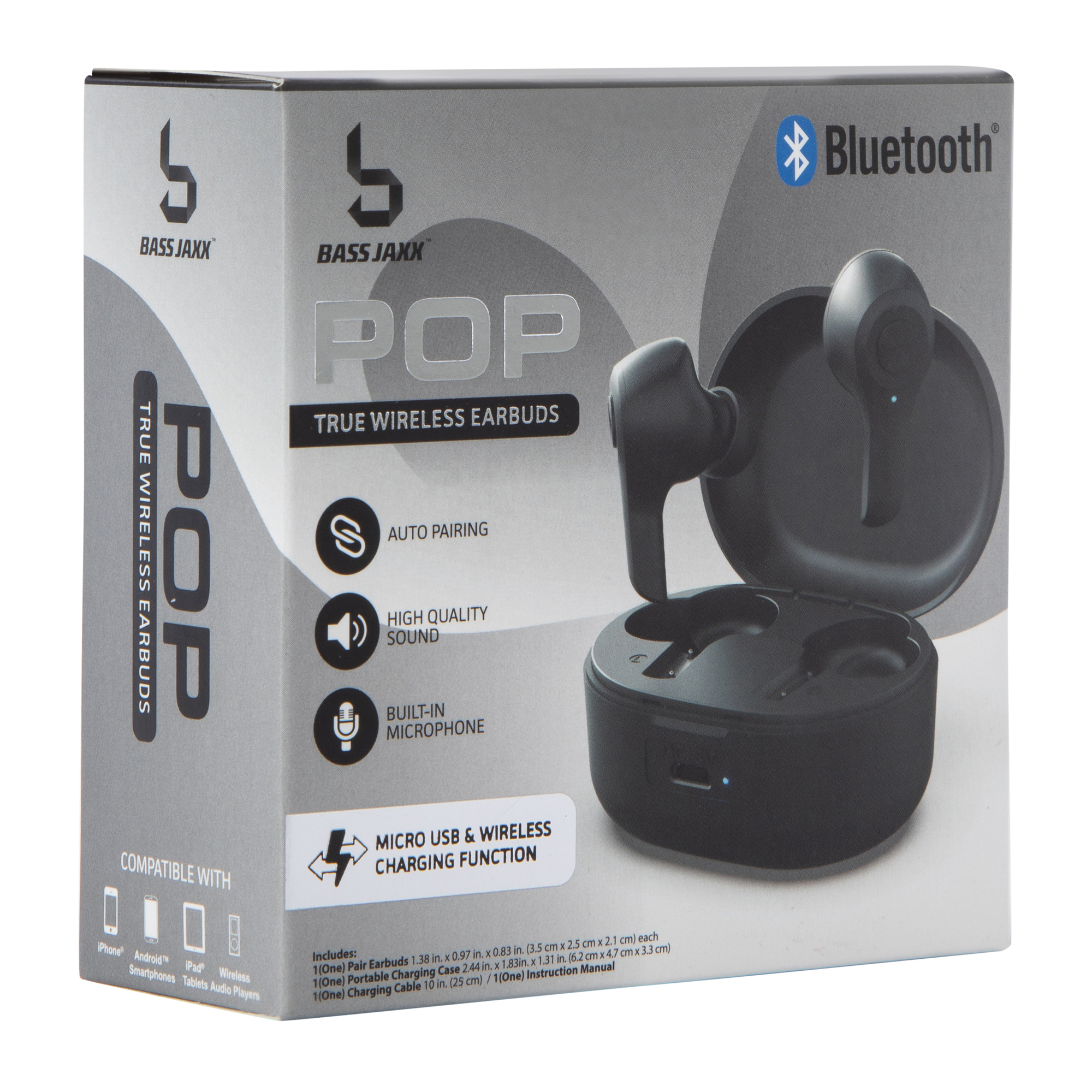 Pop True Wireless Bluetooth® Earbuds With Case & Mic