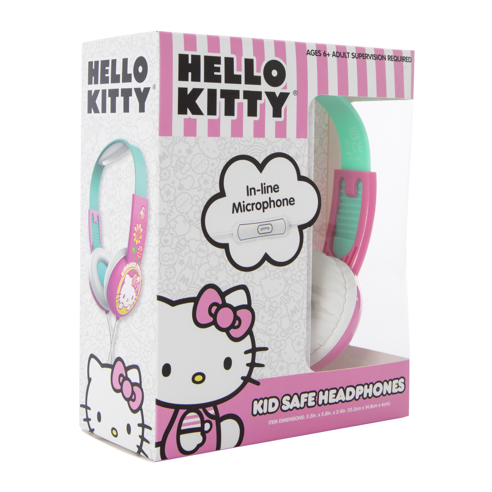 Hello Kitty® Kid-Safe Wired Headphones With Mic