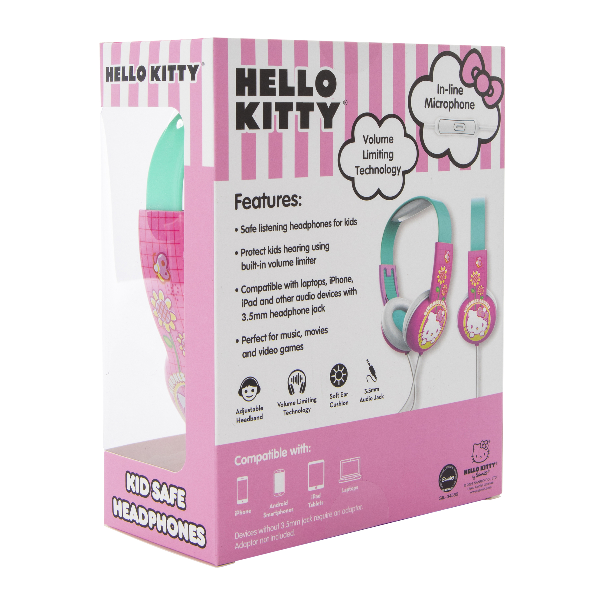 Hello Kitty® Kid-Safe Wired Headphones With Mic