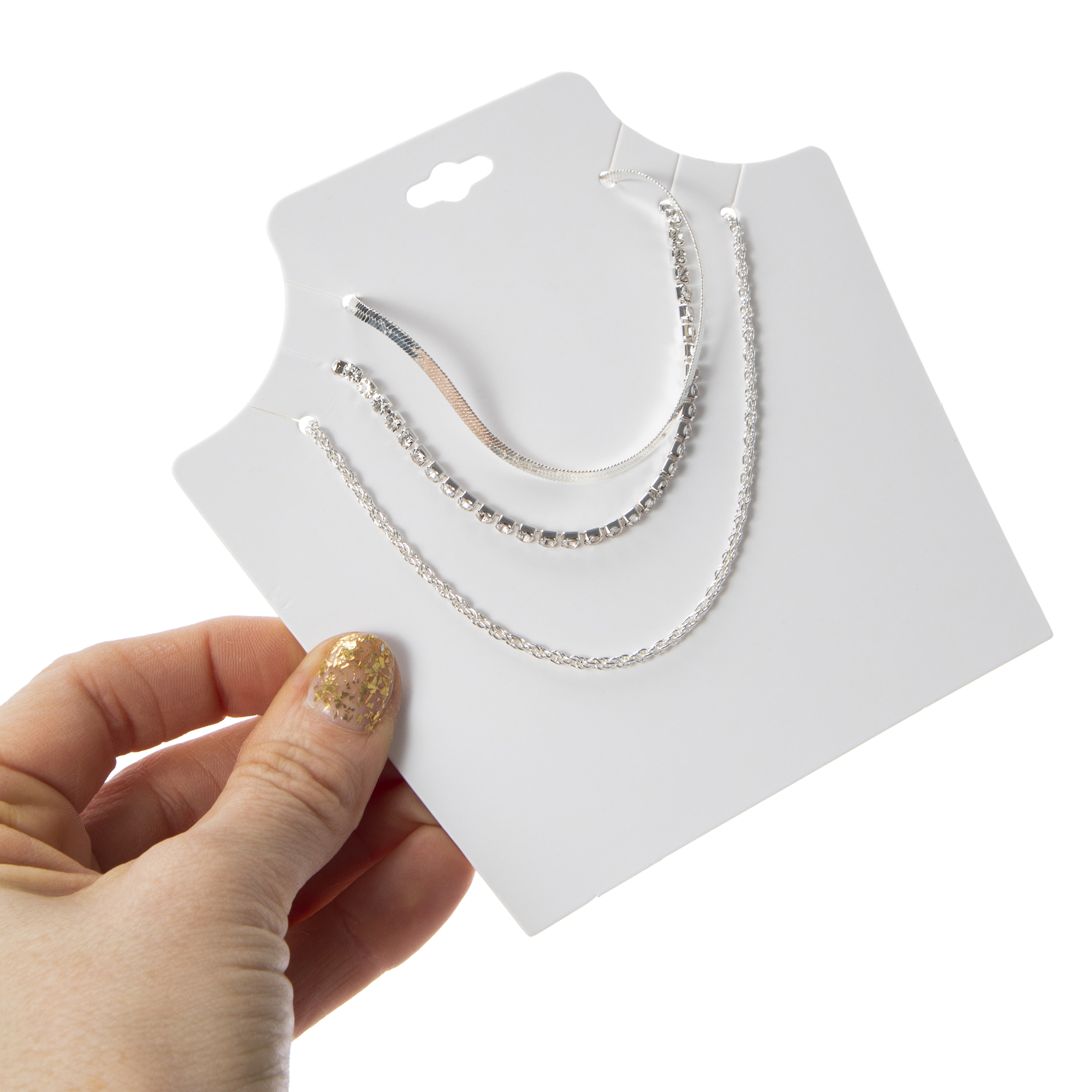 Layered Rhinestone Chain Necklace