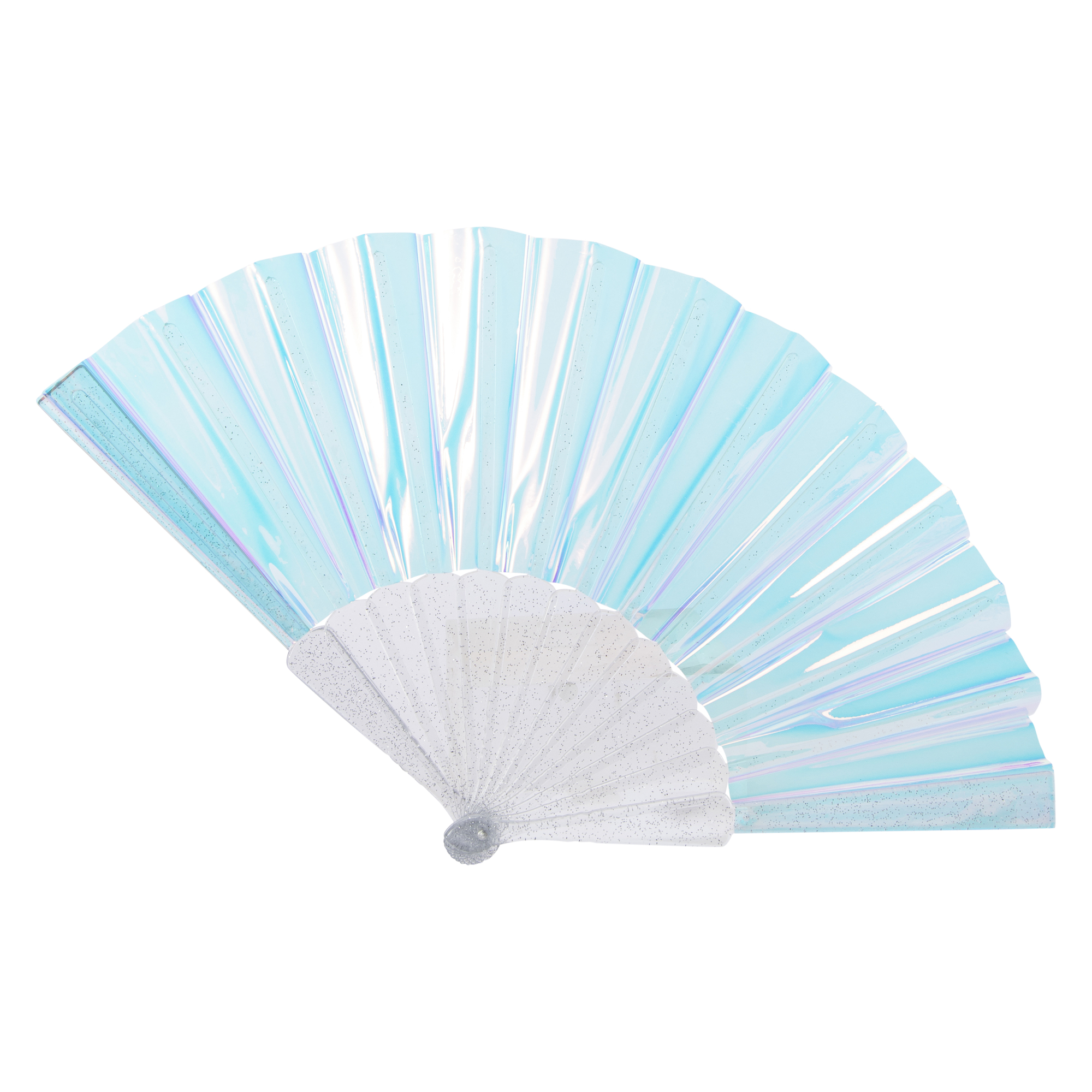 Foldable Hand-Held Festival Fan - Iridescent