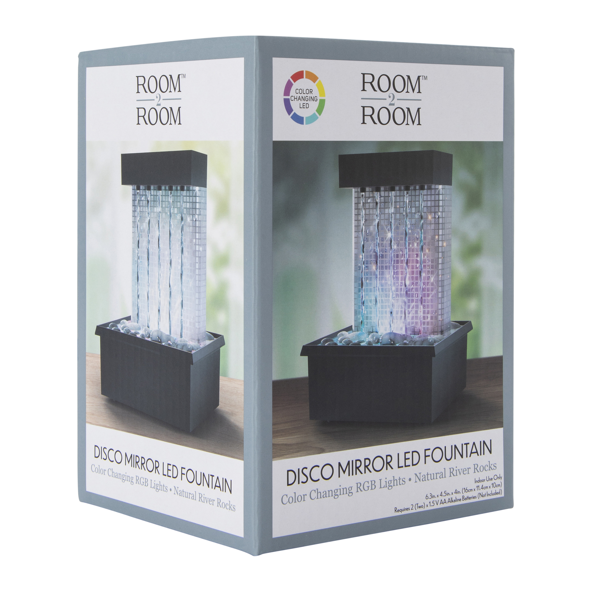 Disco Mirrored Color Changing LED Fountain 6.3in x 4.5in
