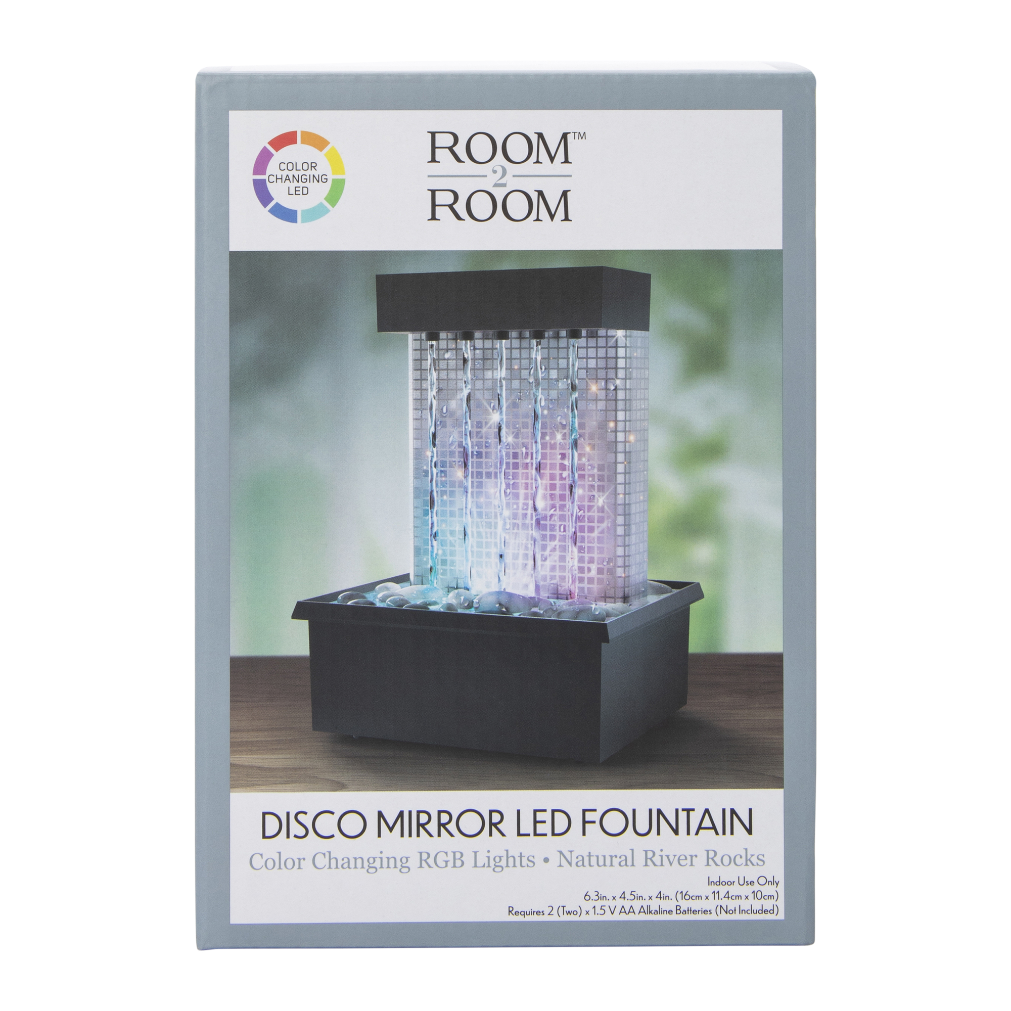 Disco Mirrored Color Changing LED Fountain 6.3in x 4.5in
