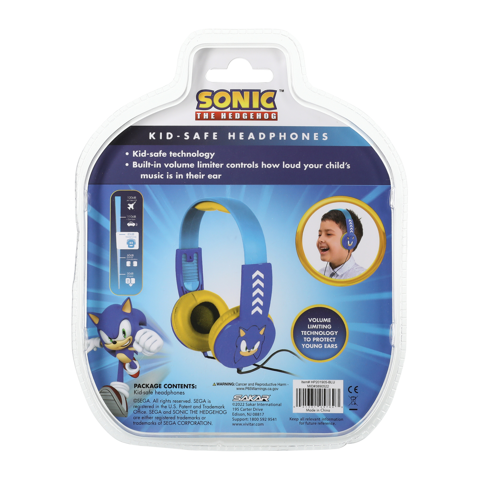 Sonic The Hedgehog™ Kid-Safe Wired Headphones