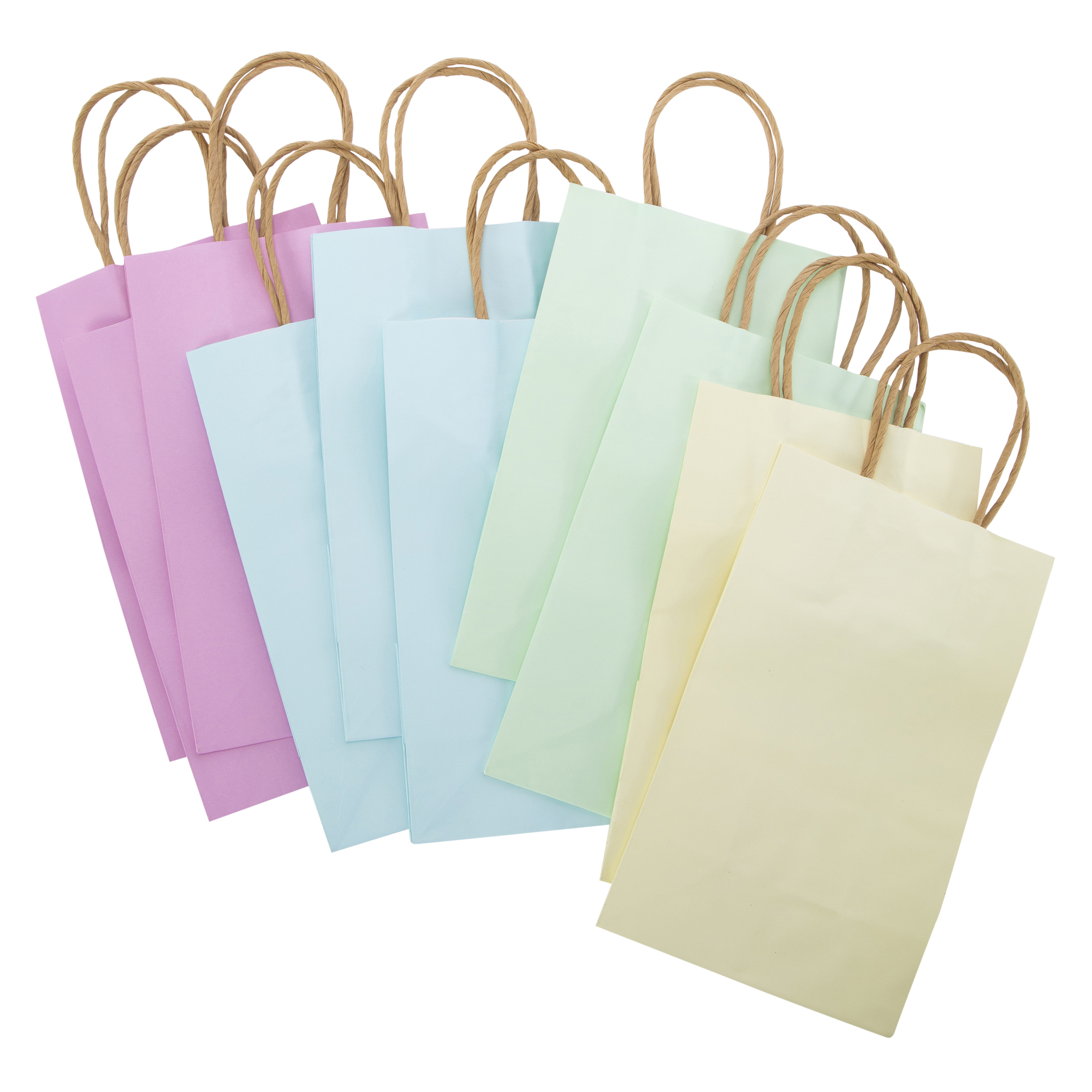 Small Pastel Kraft Gift Bags 8.35in x 
5.2in 10-Count