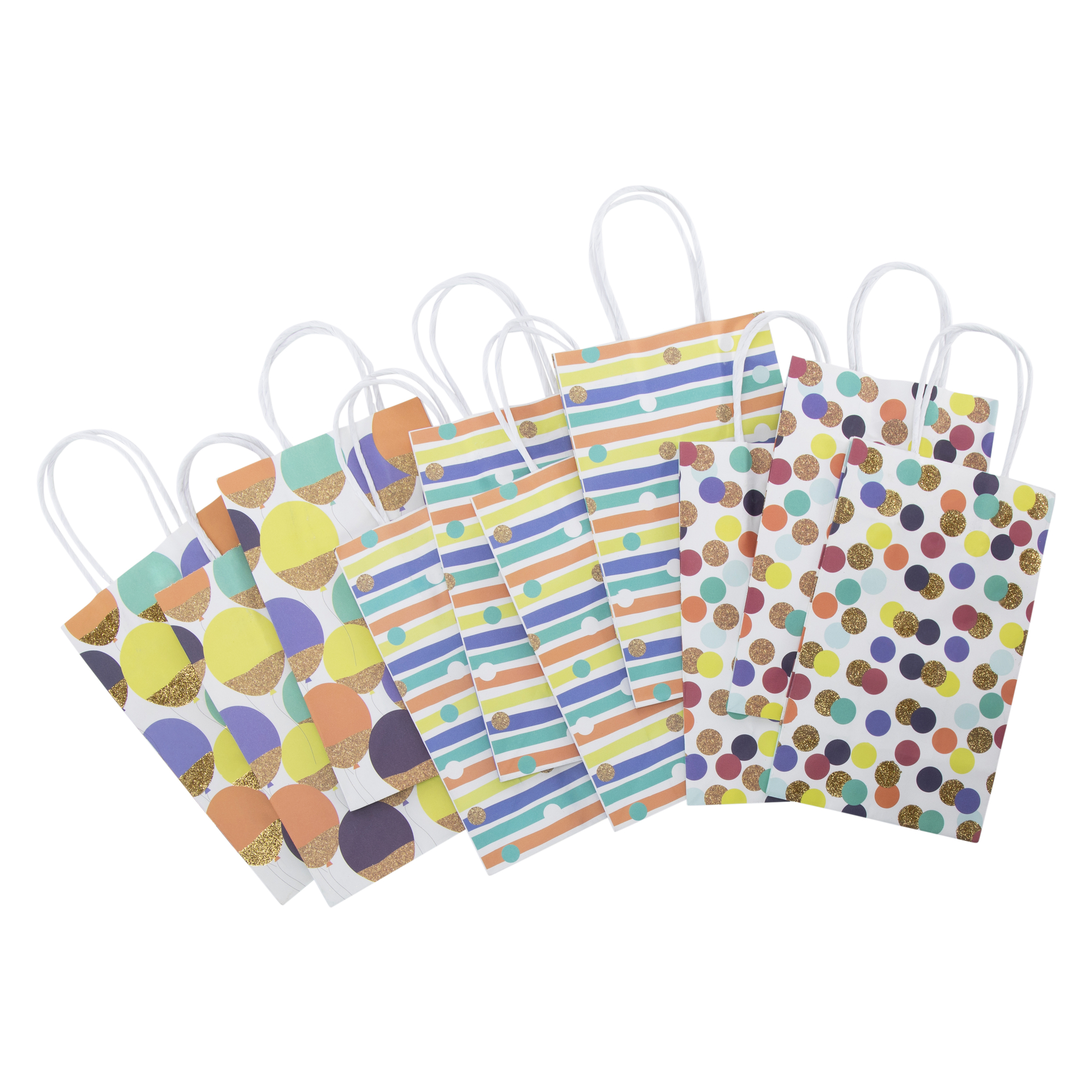 Small Polka Dot Kraft Gift Bags 8.35in x 
5.2in 10-Count