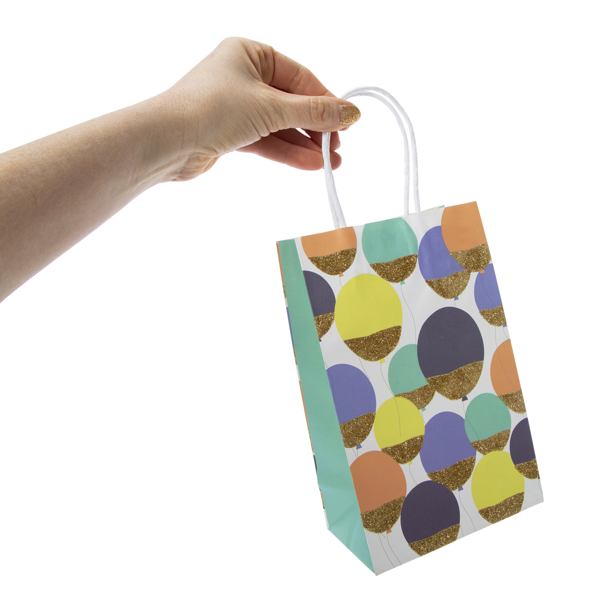 Small Polka Dot Kraft Gift Bags 8.35in x 
5.2in 10-Count
