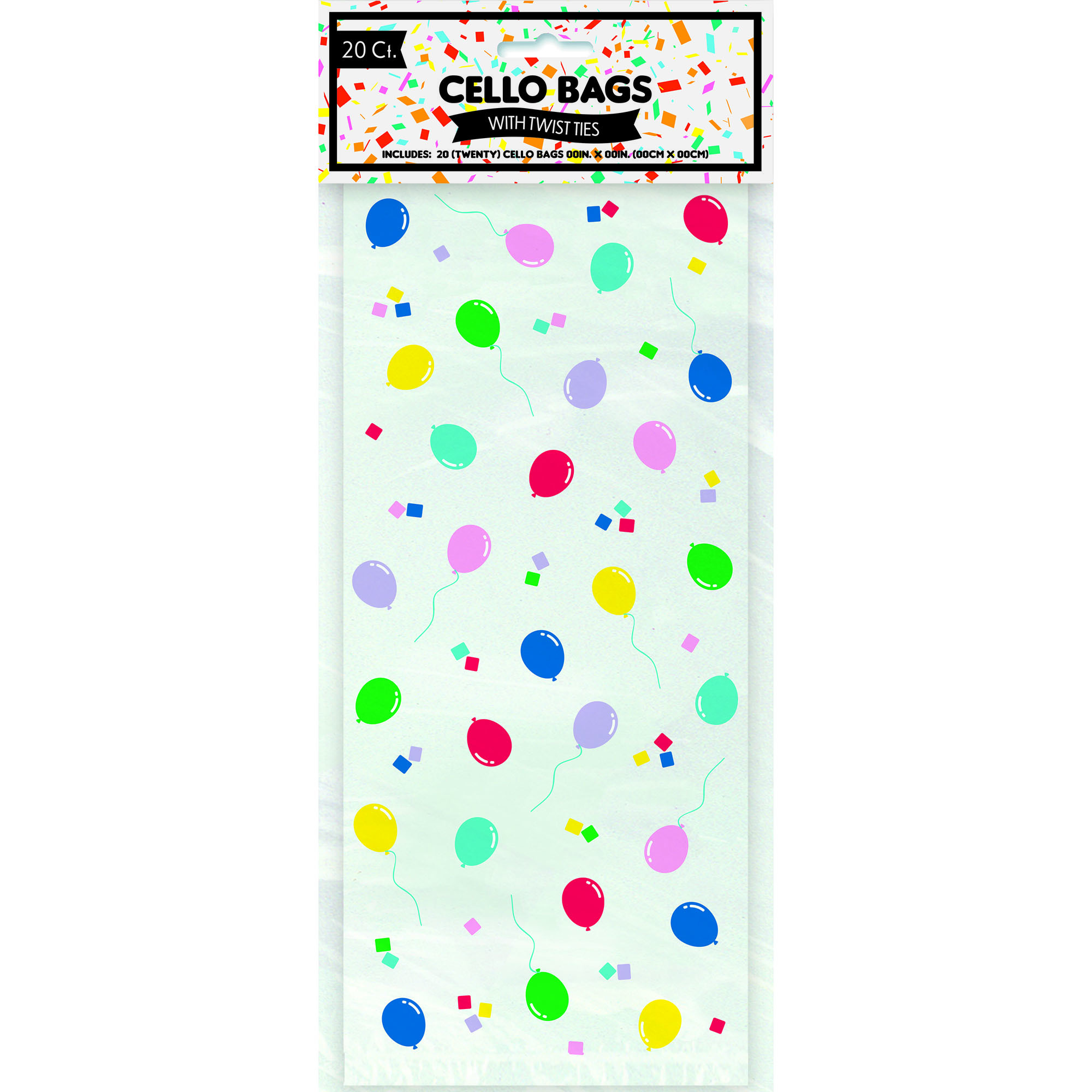 Balloon Cellophane Treat Bags 20-Count