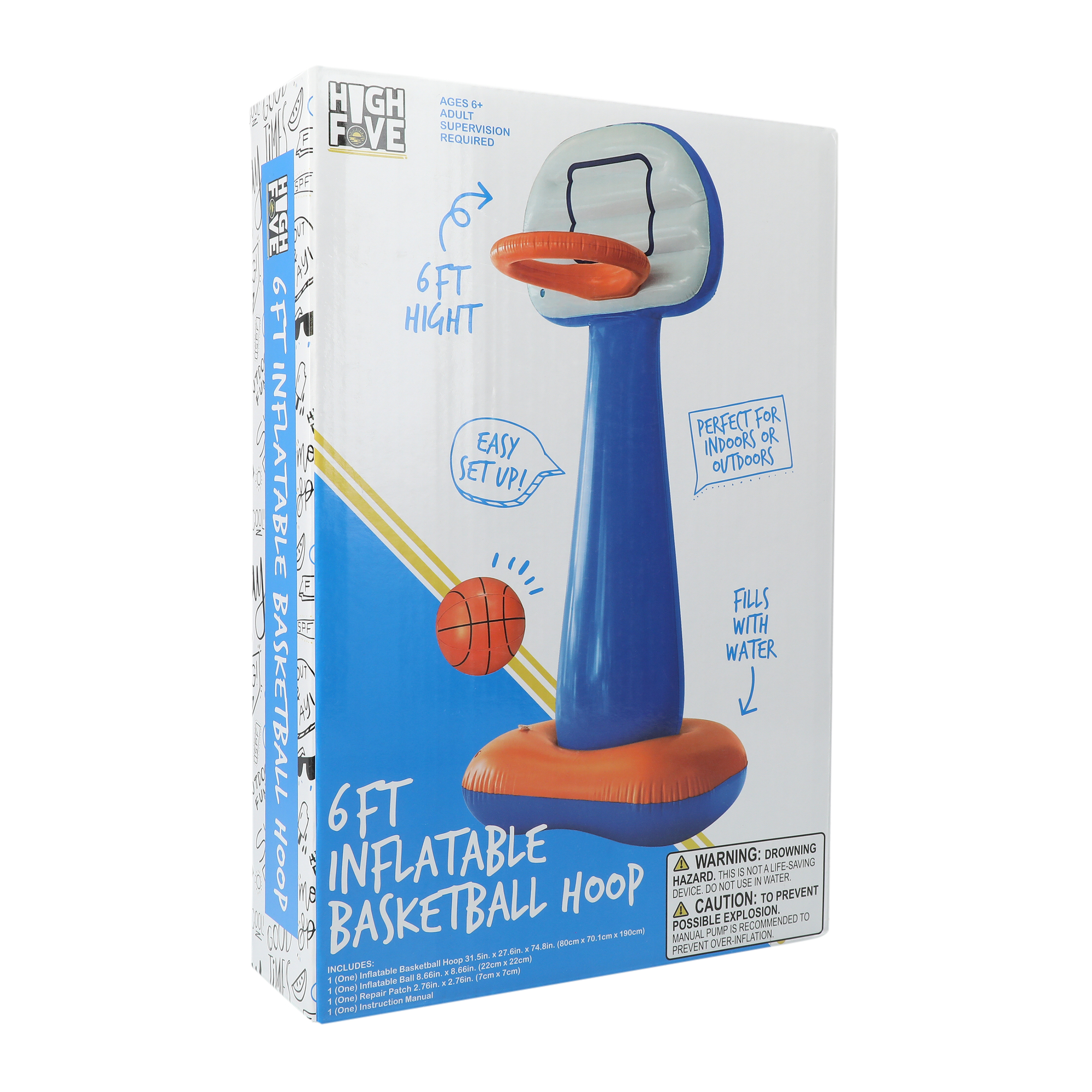 High Five® inflatable Basketball & Hoop 6ft