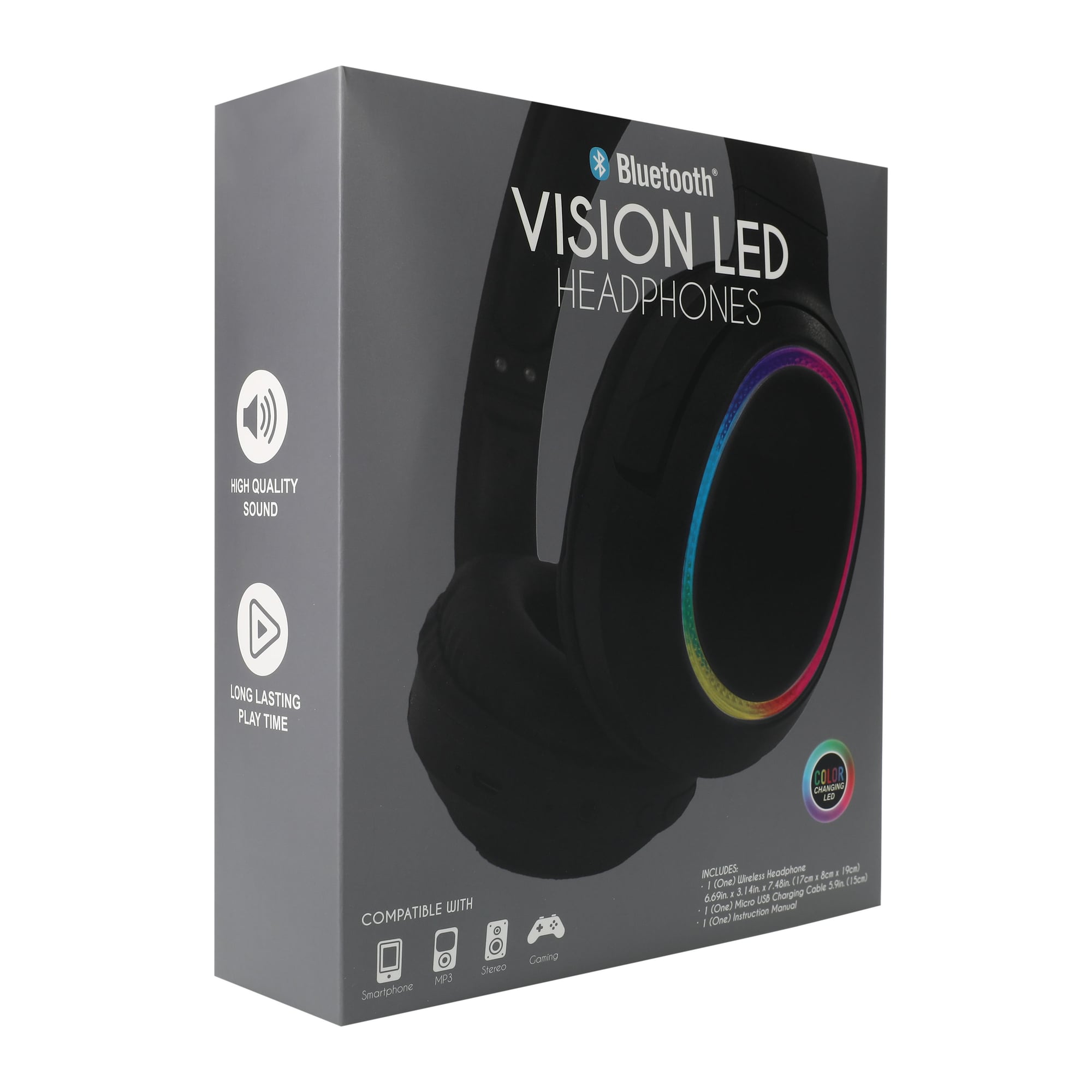 Audifonos Vision Bluetooth LED Con Luces Que Cambian De Color Y Microfono 6