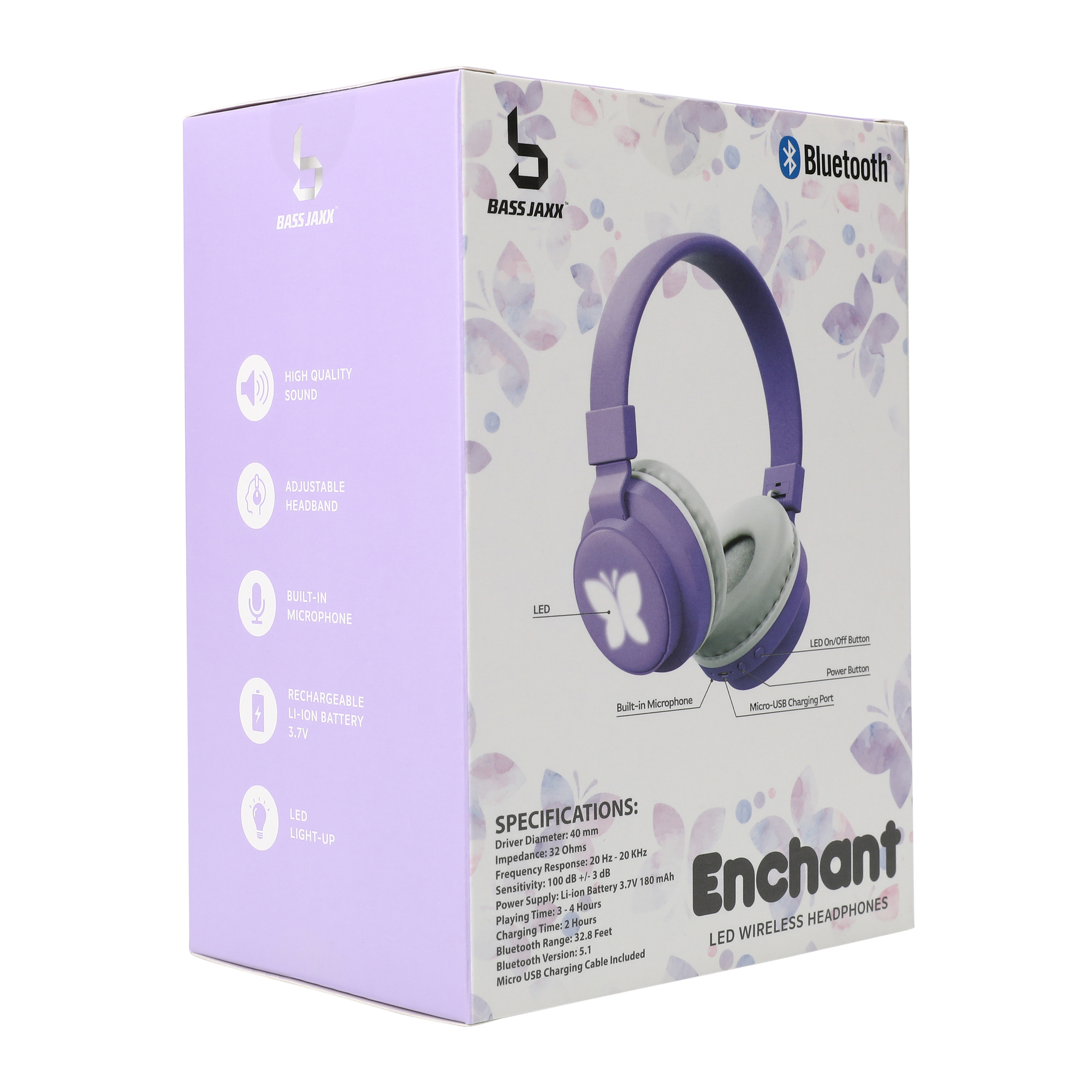 Enchant LED Icon Bluetooth® Wireless Headphones With Mic