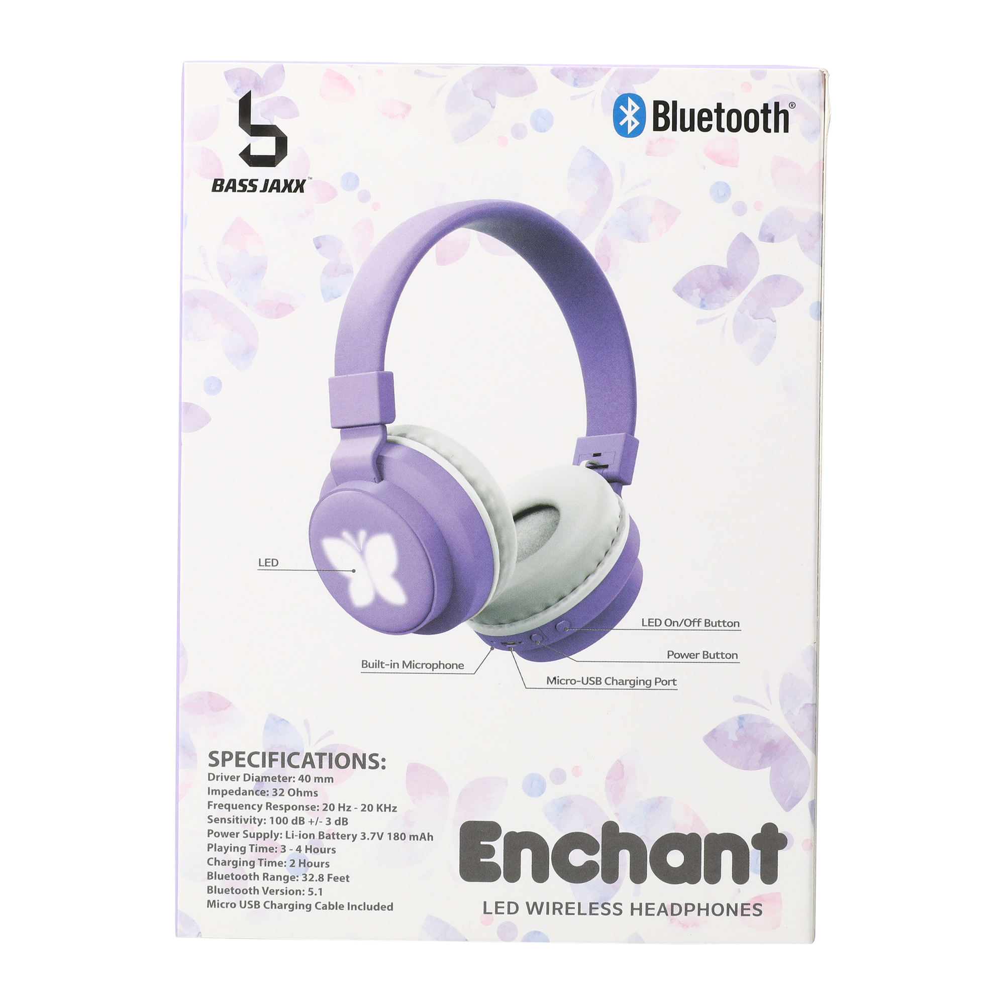 Enchant LED Icon Bluetooth® Wireless Headphones With Mic