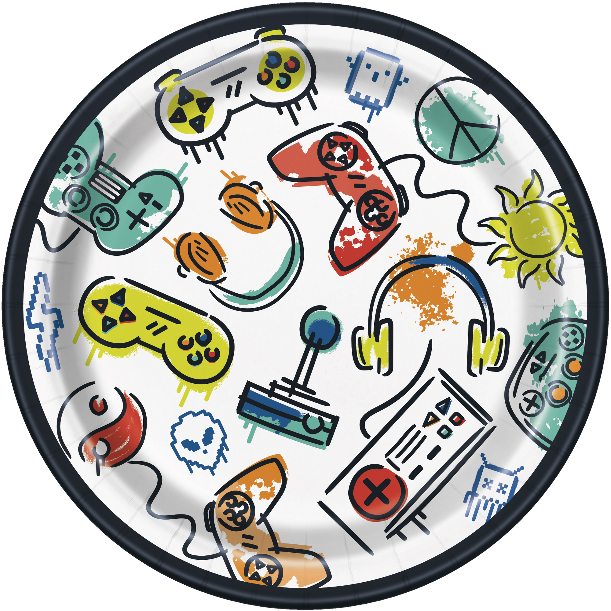 7in Paper Plates 8-Count - Gamer