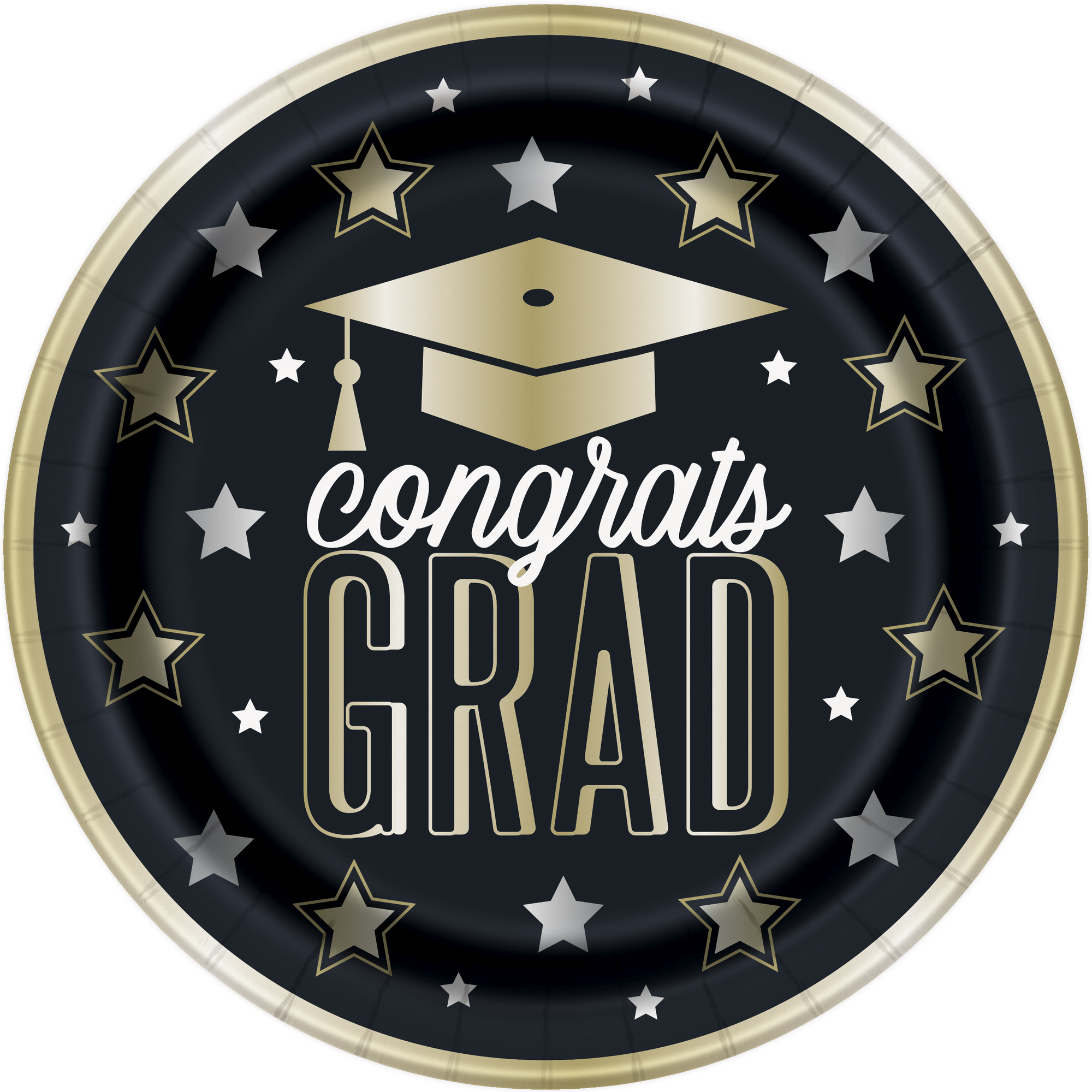 9in Paper Plates 8-Count - Graduation