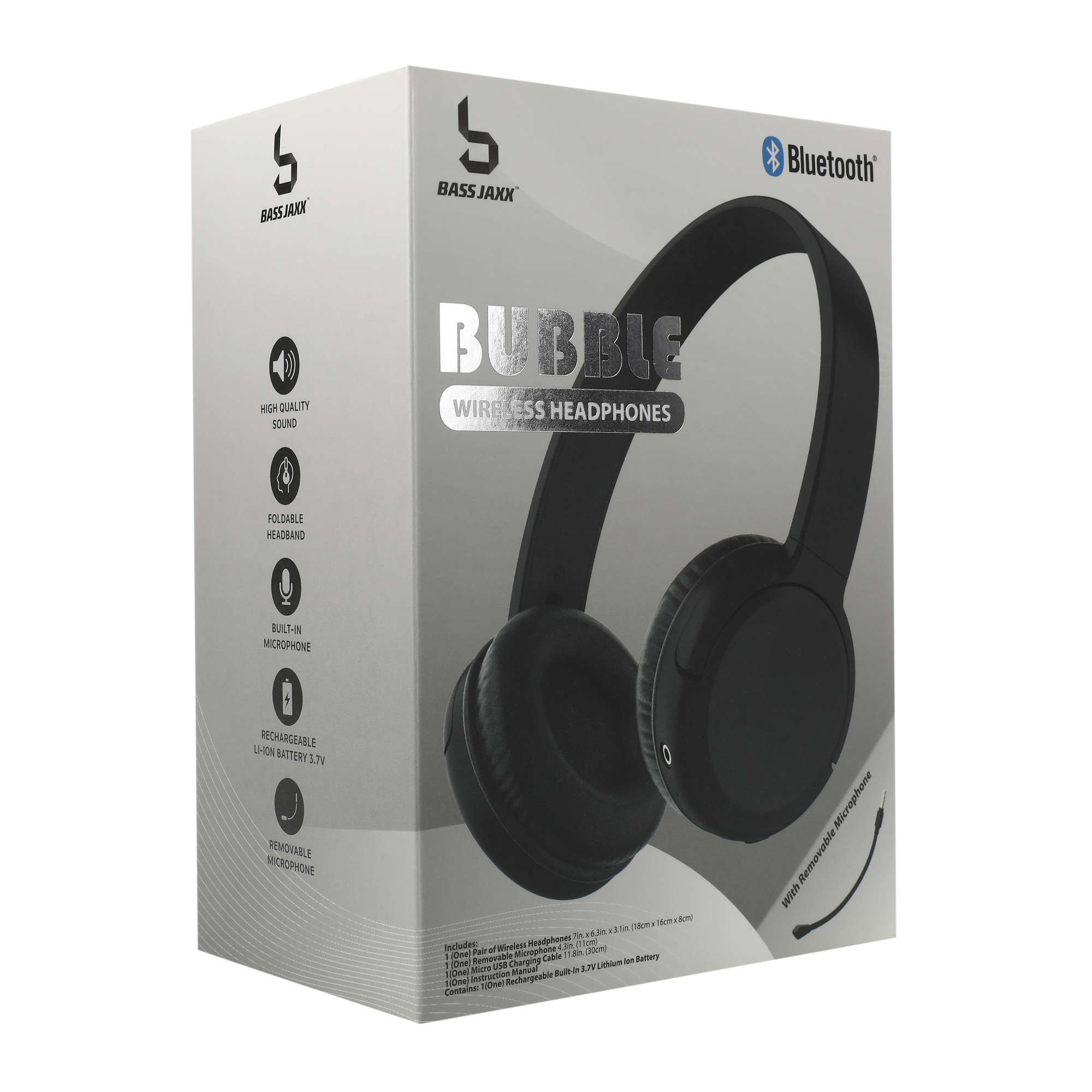 Bubble Bluetooth® Wireless Headphones With Removable Mic