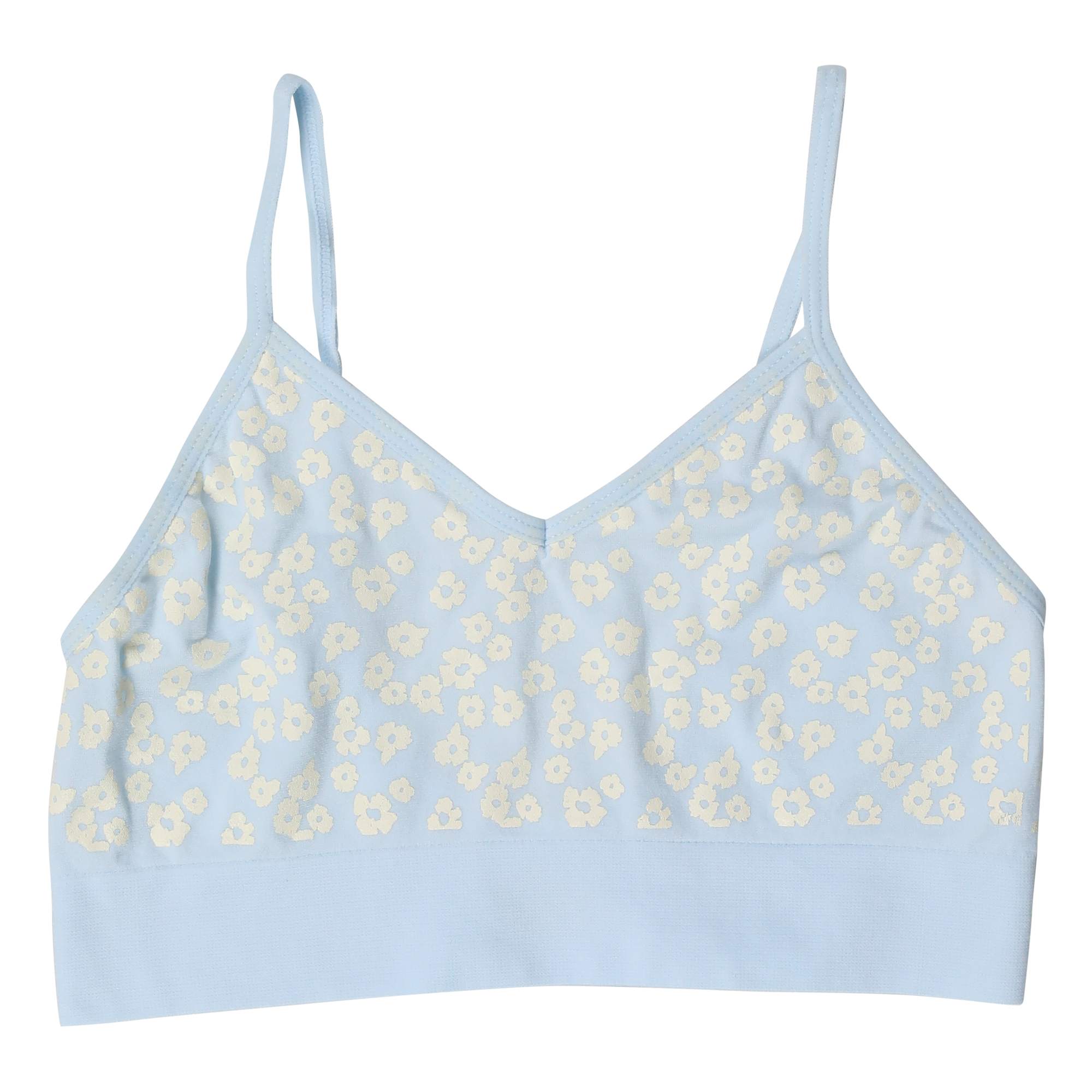 Blue Floral V-Neck Bralette