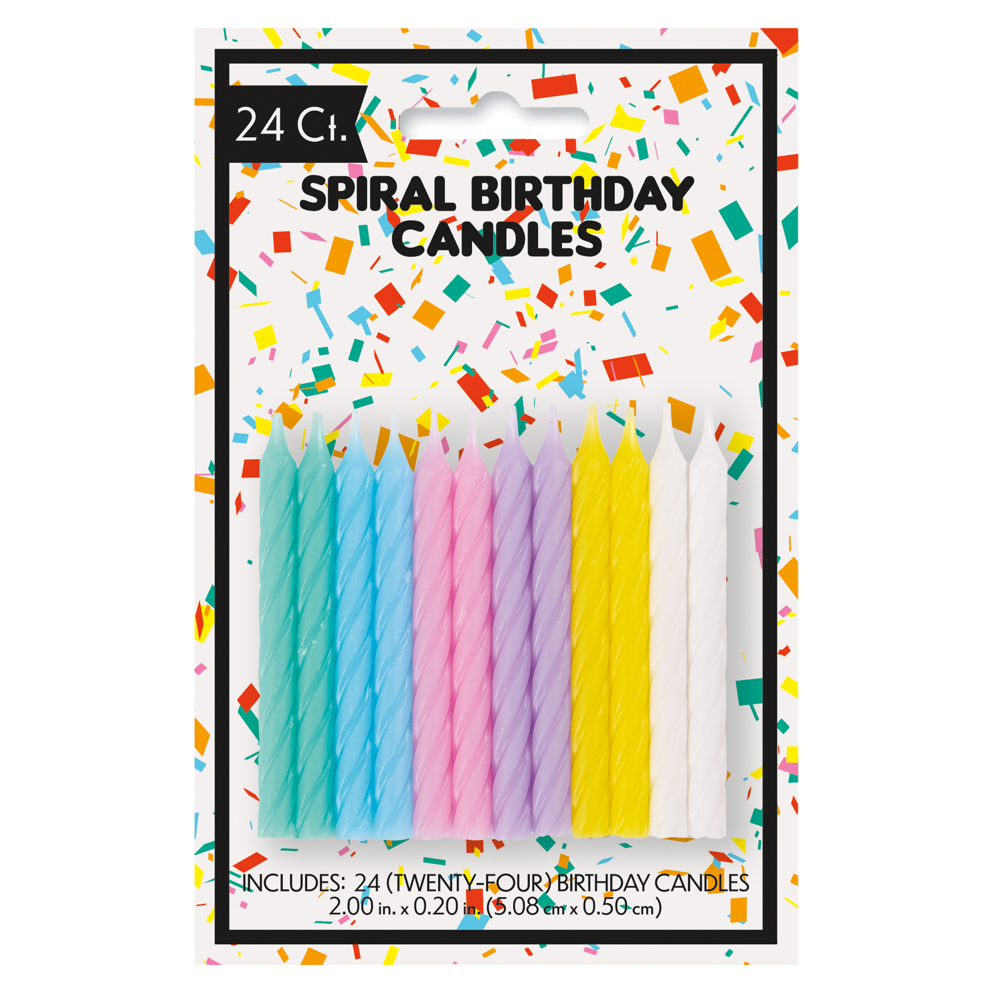 Pastel Birthday Candles 24-Count