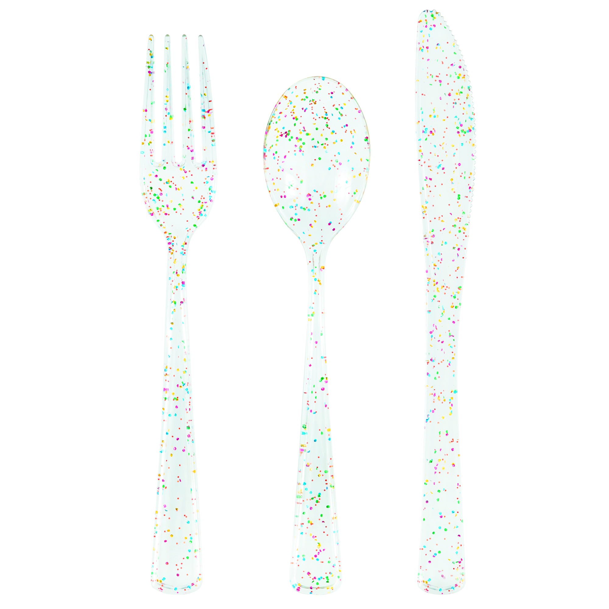 Glitter Plastic Cutlery 18-Count