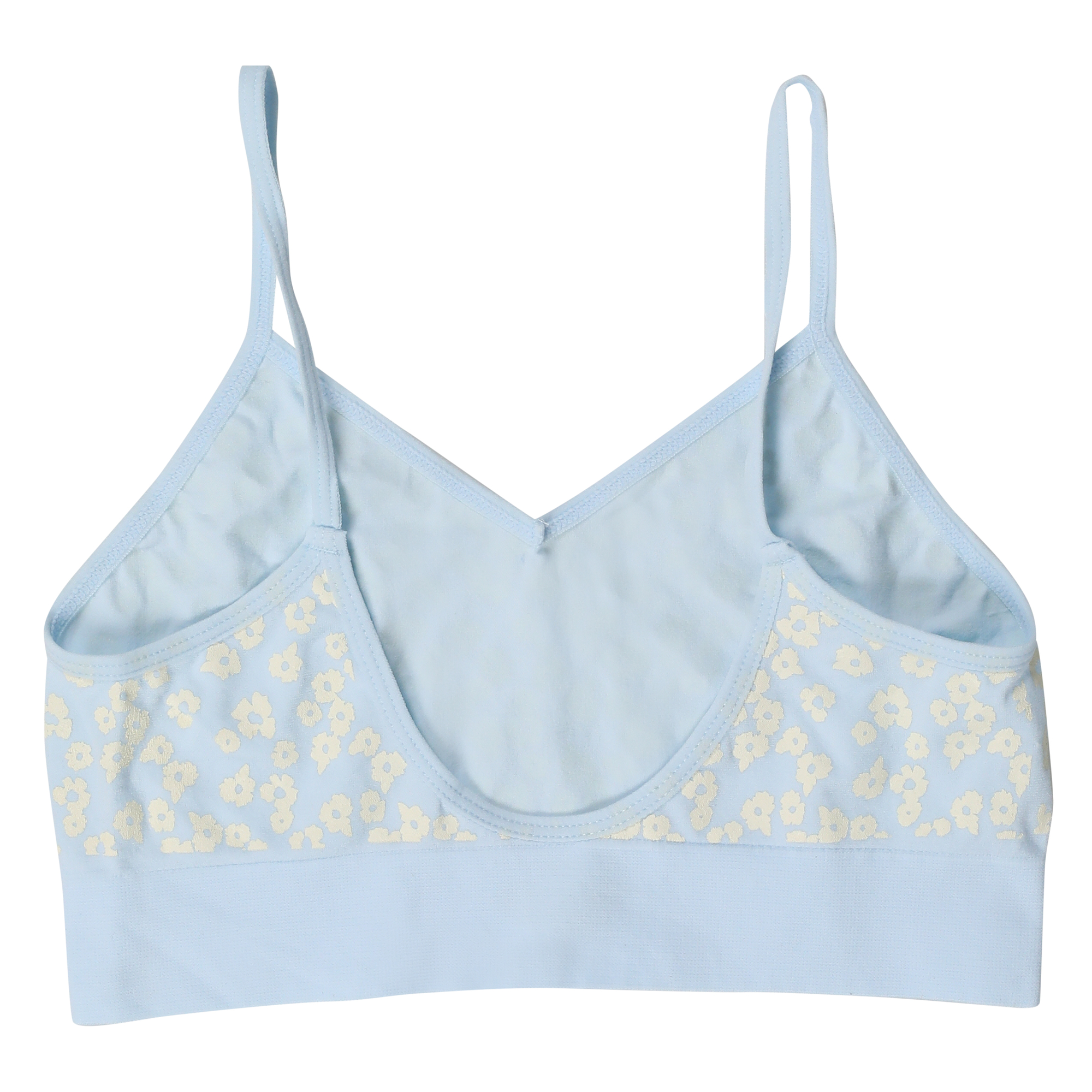 Blue Floral V-Neck Bralette