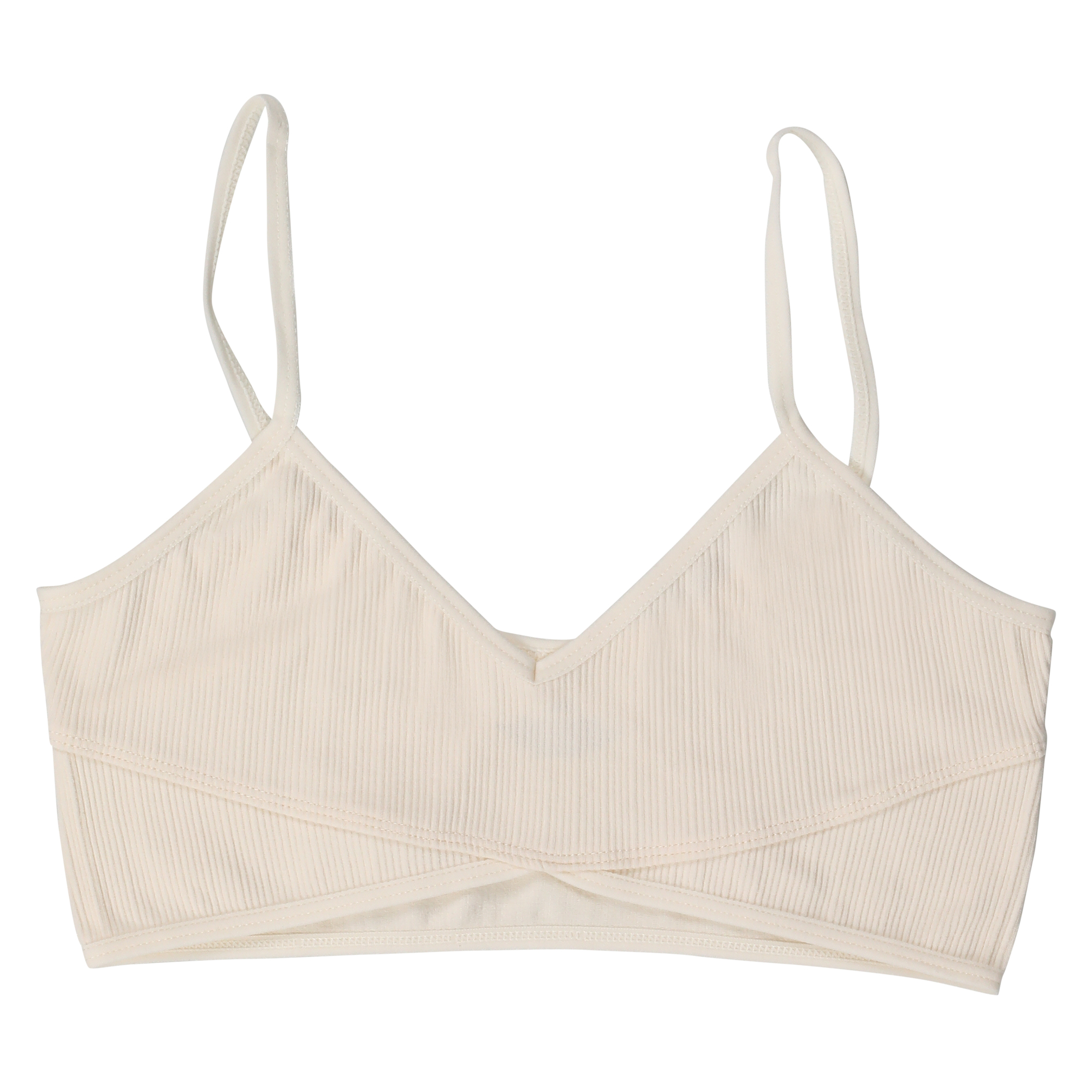 Juniors Cream V-Neck Bralette