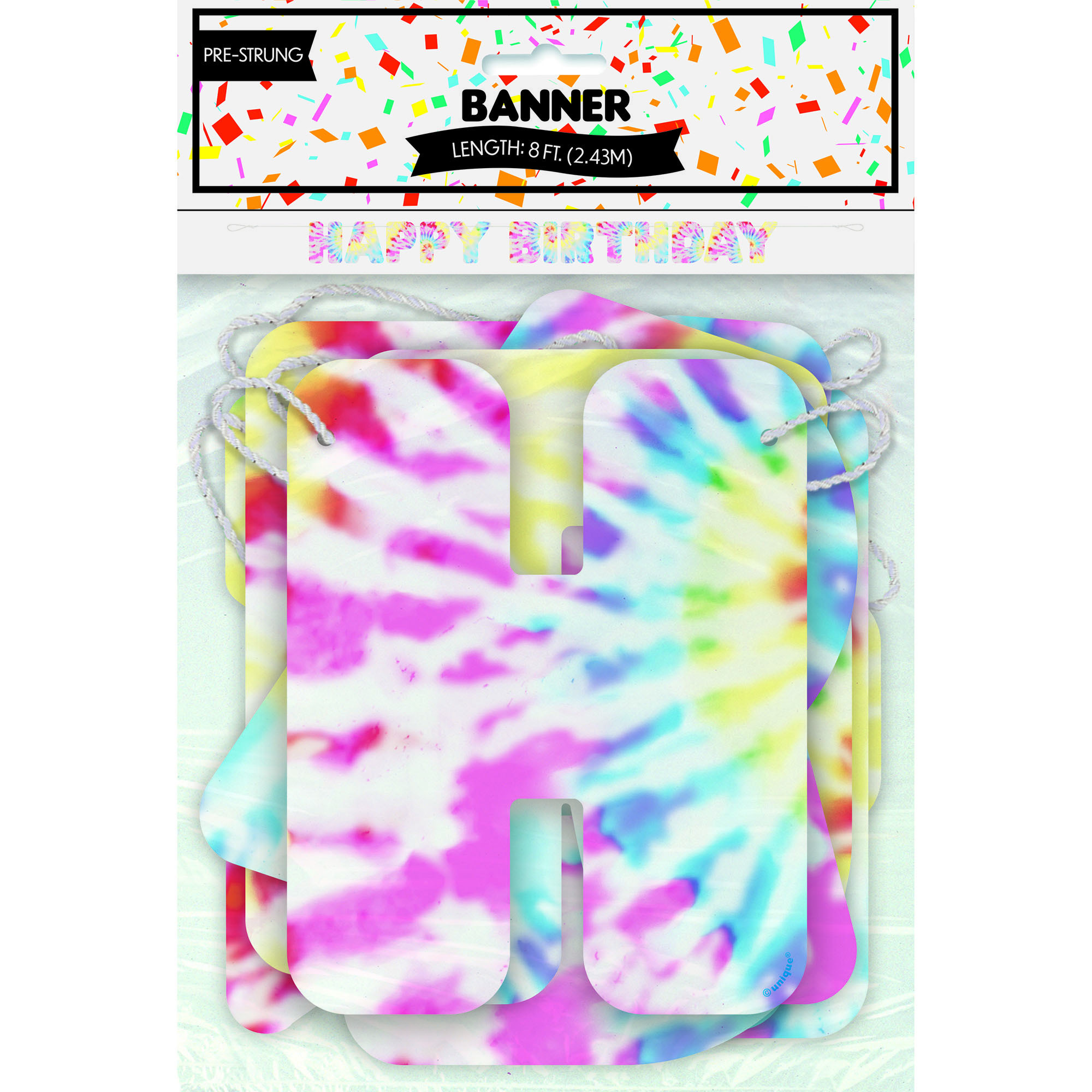 Happy Birthday' Banner 8ft - Tie Dye