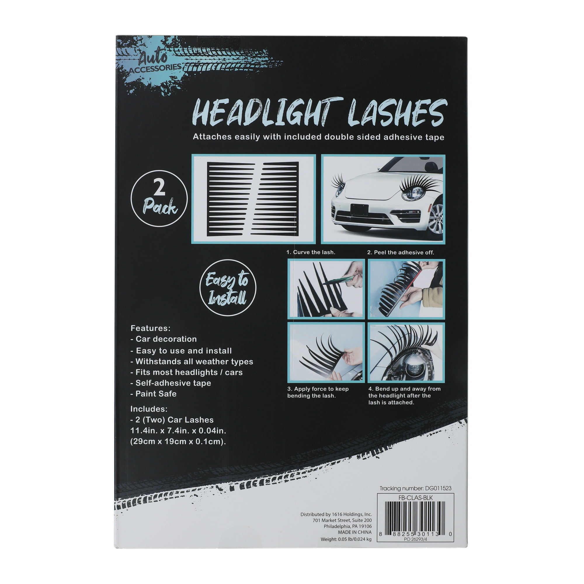 Car Headlight Eyelashes 2-Pack