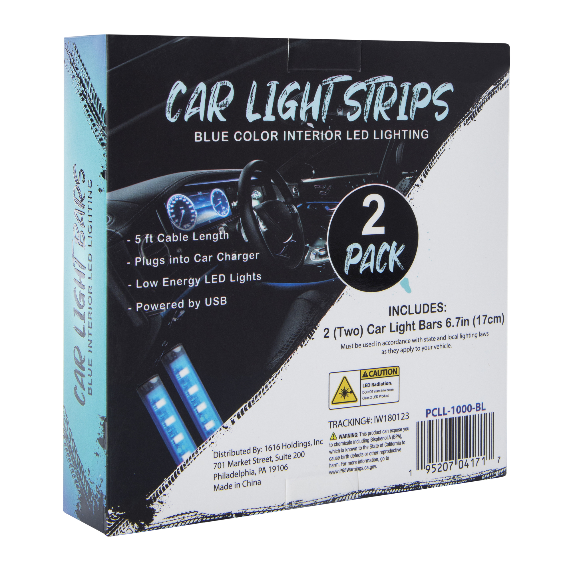 Car interior Light Strips 2-Pack