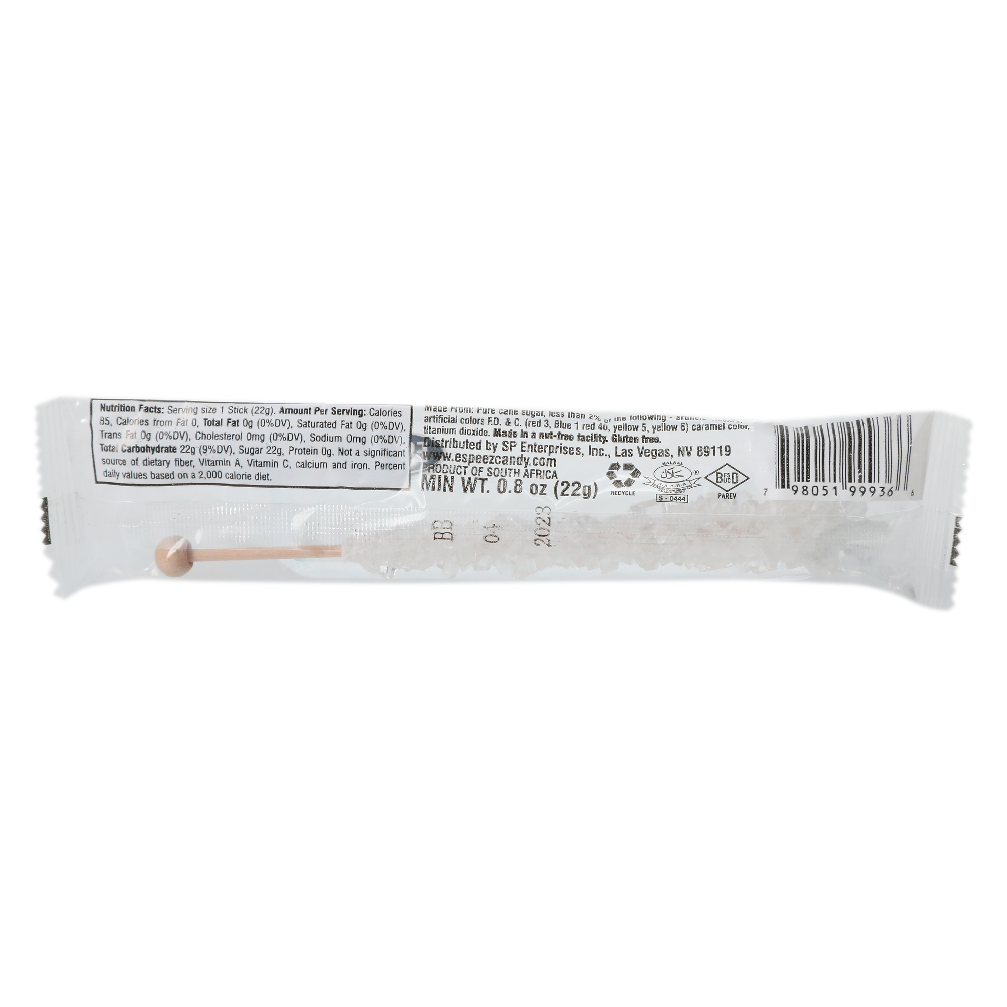 Rock Candy On A Stick, White Sugar 1-Count