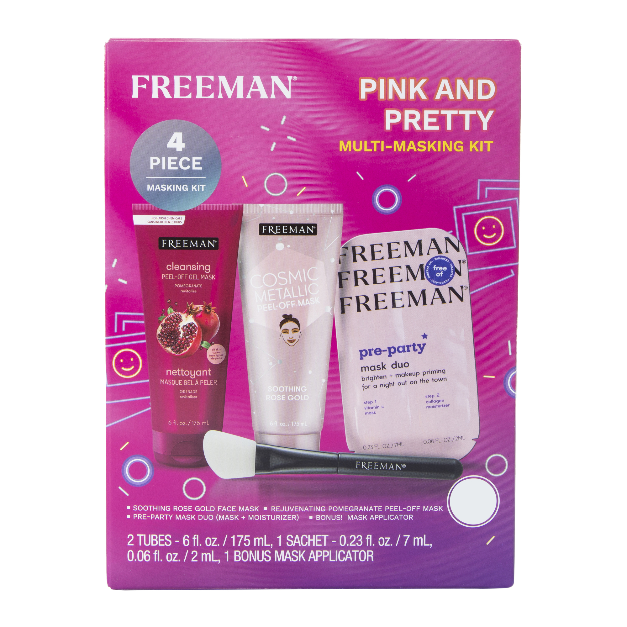 Freeman® Pink And Pretty Multi-Masking Kit 6 Fl.oz 4-Count
