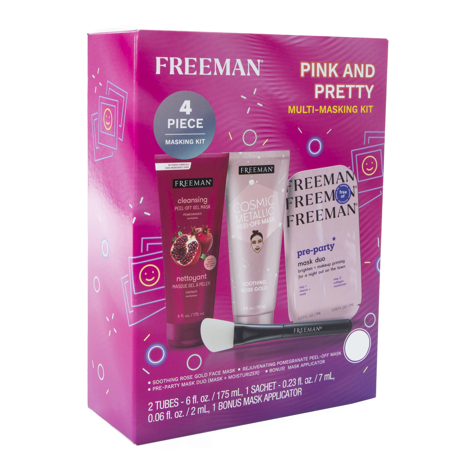 Freeman® Pink And Pretty Multi-Masking Kit 6 Fl.oz 4-Count