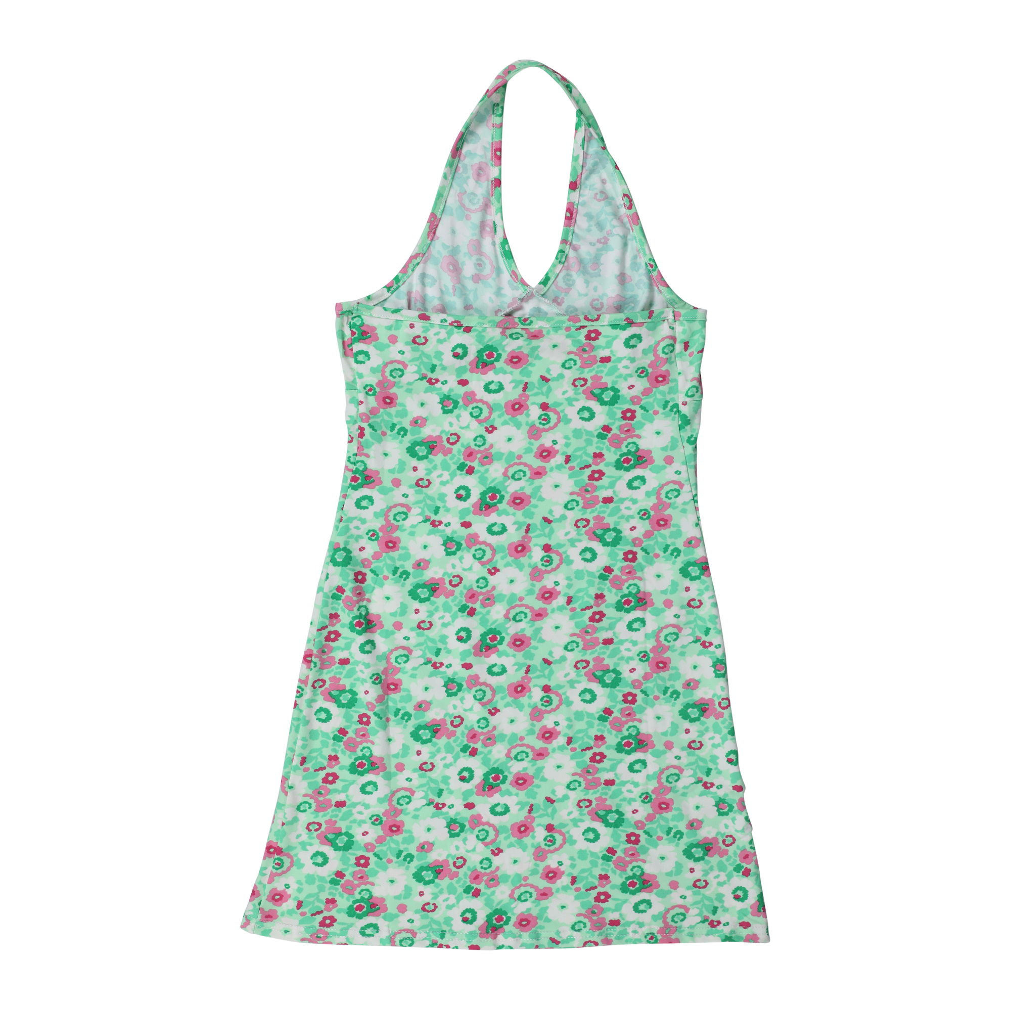 Green Floral Halter Dress