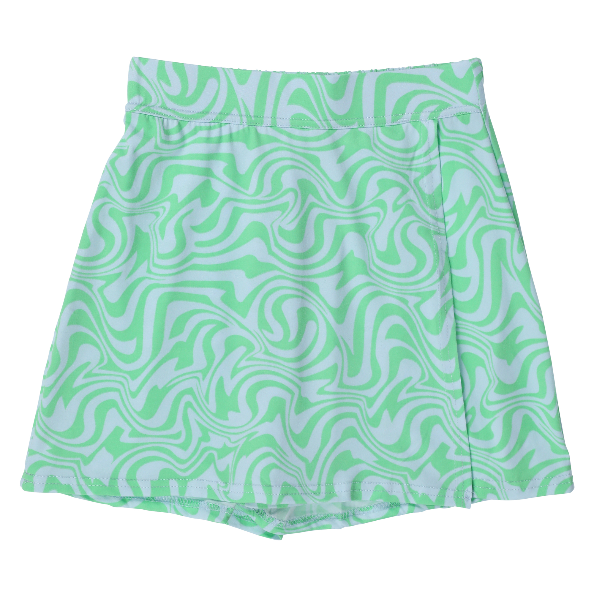 Green Swirl Wrap Skort