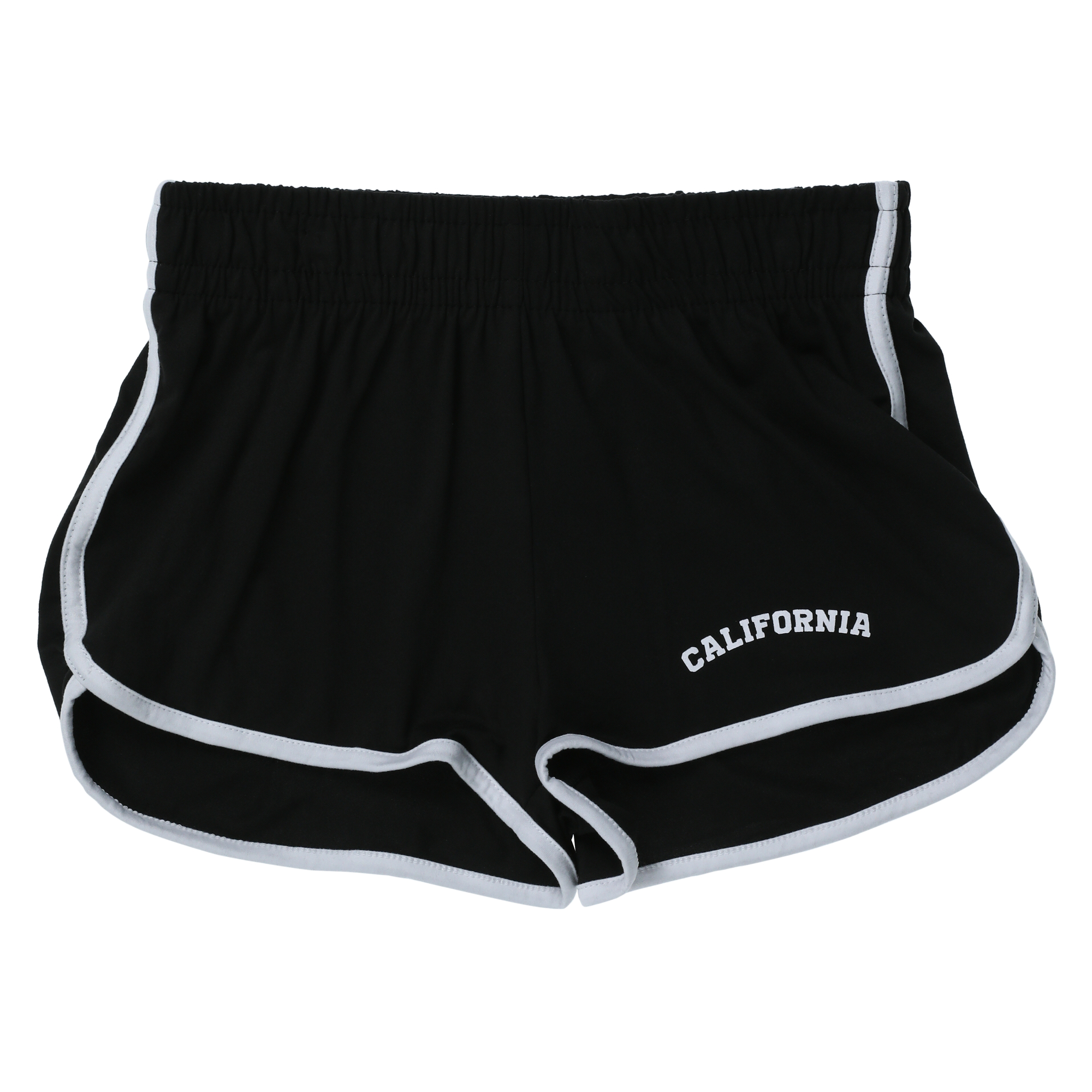Black 'California' Graphic Dolphin Shorts