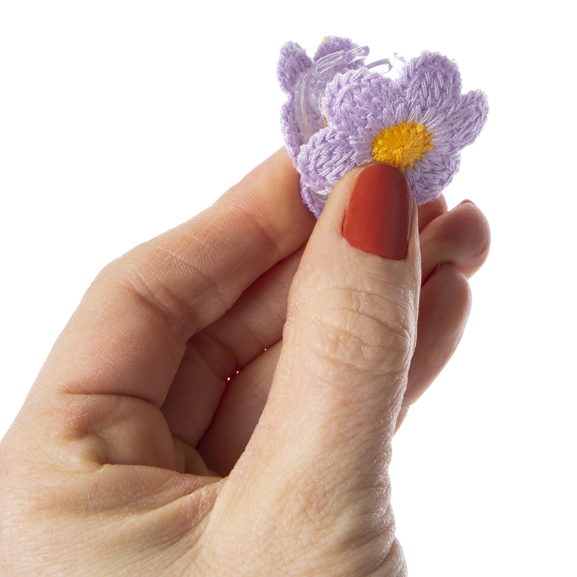 Crochet Flower Claw Hair Clips 4-Pack